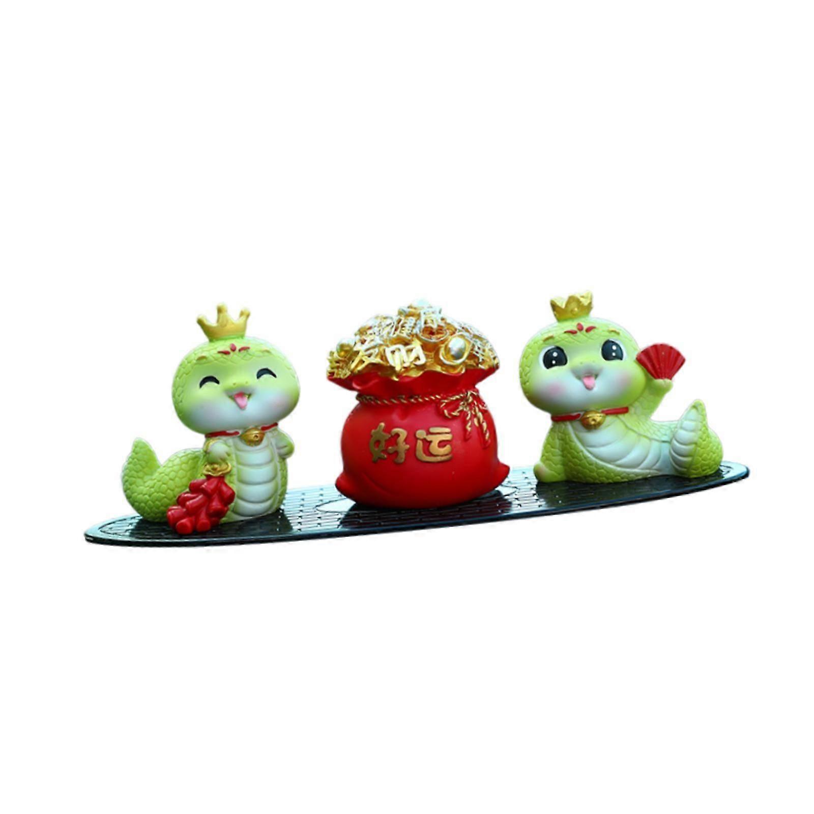 2025 Snake Year Miniature Figurines Car Decor Sculpture for Present Tabletop Style A