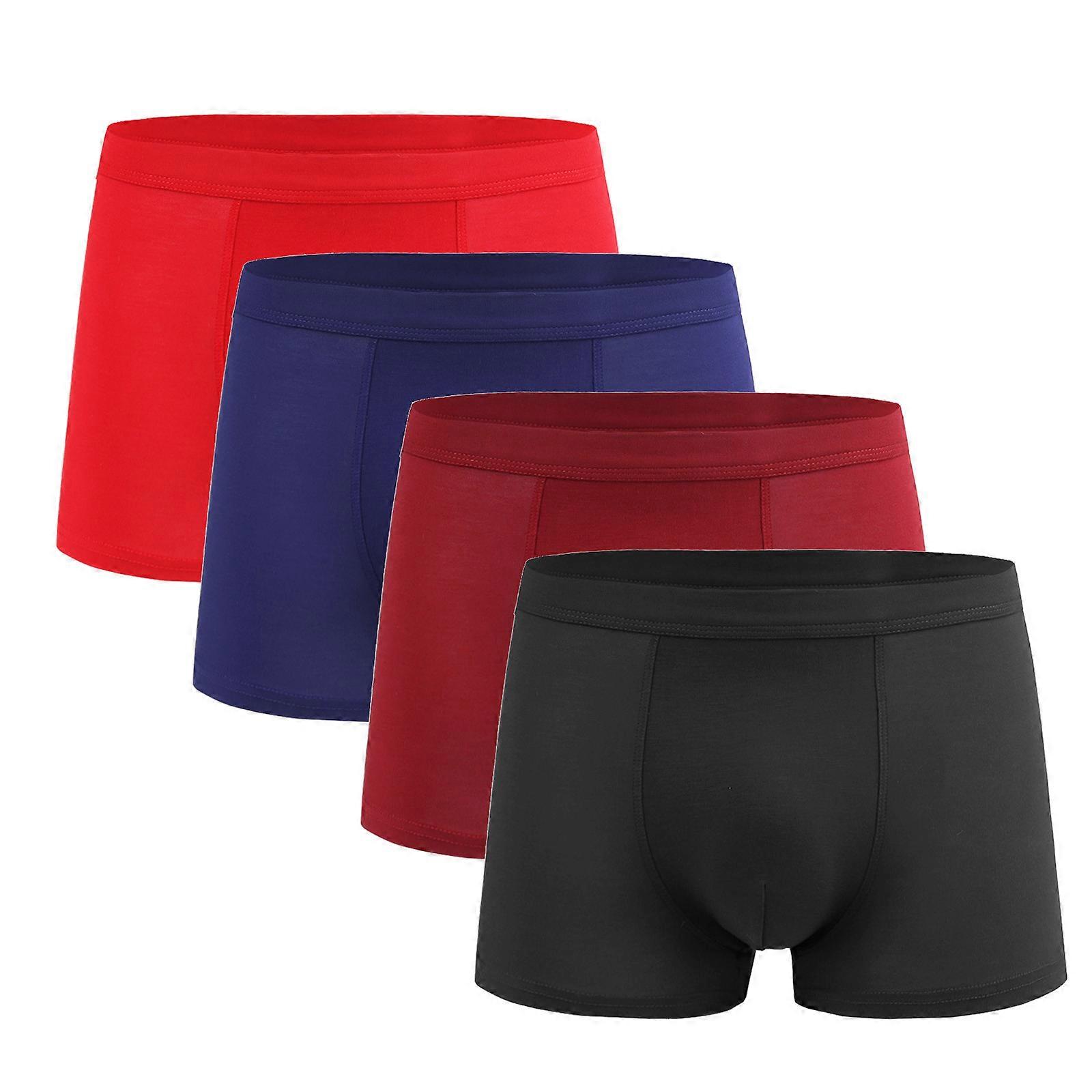 4pcs Mens Underwear Large Size High Elasticity Flat Leg Briefs Style X