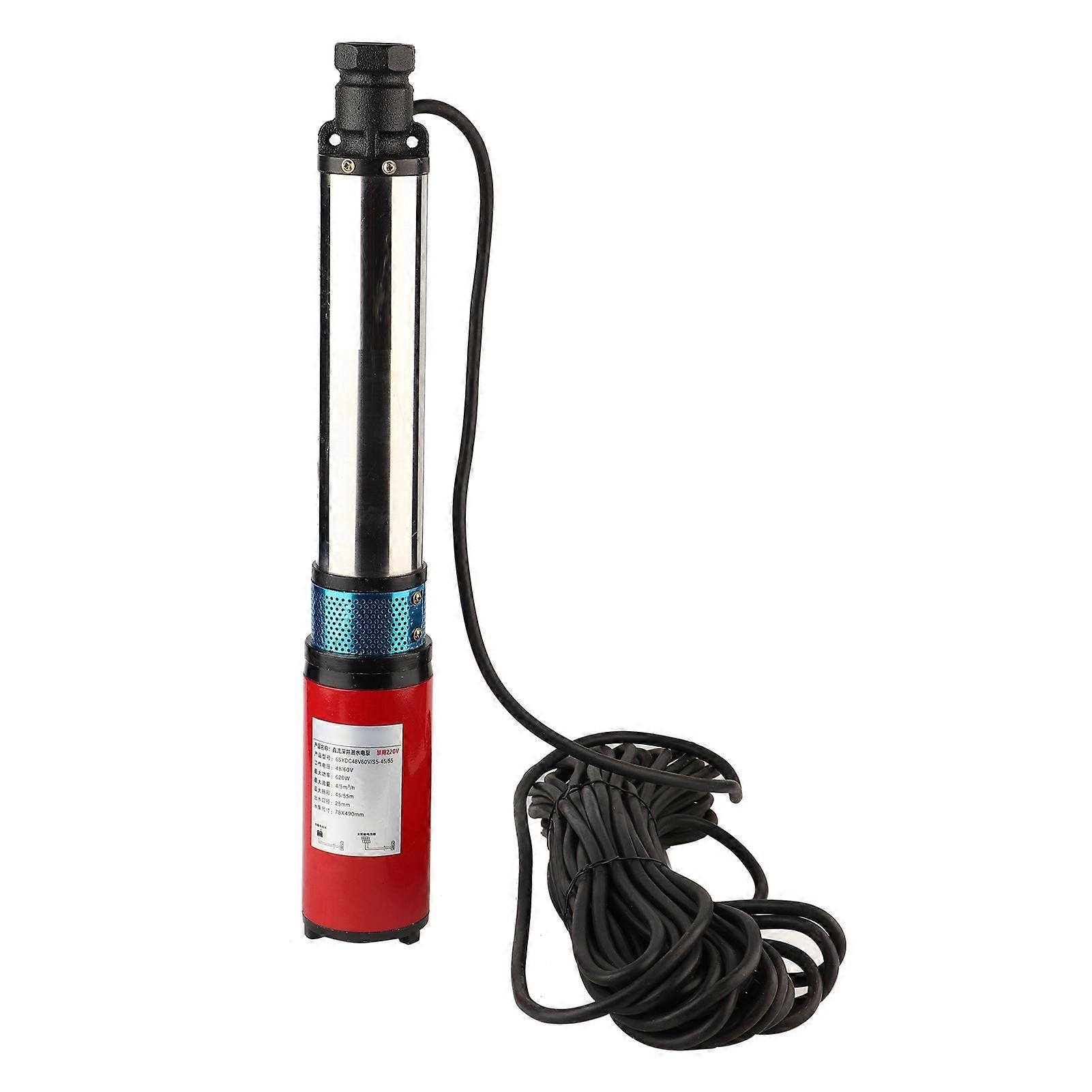 1'' 48V 60V 4/5m‑45/55m DC Deep Well Pump High Lift Solar Submersible Water Pump 20m Line