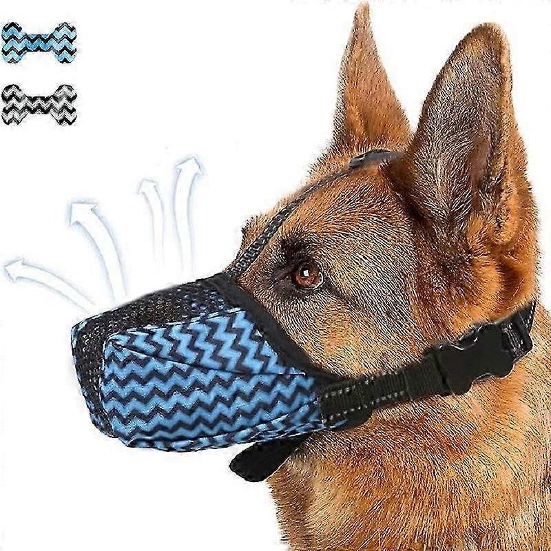 Dog muzzle, breathable mesh breathable muzzle, anti-bite with reflective and adjustable straps