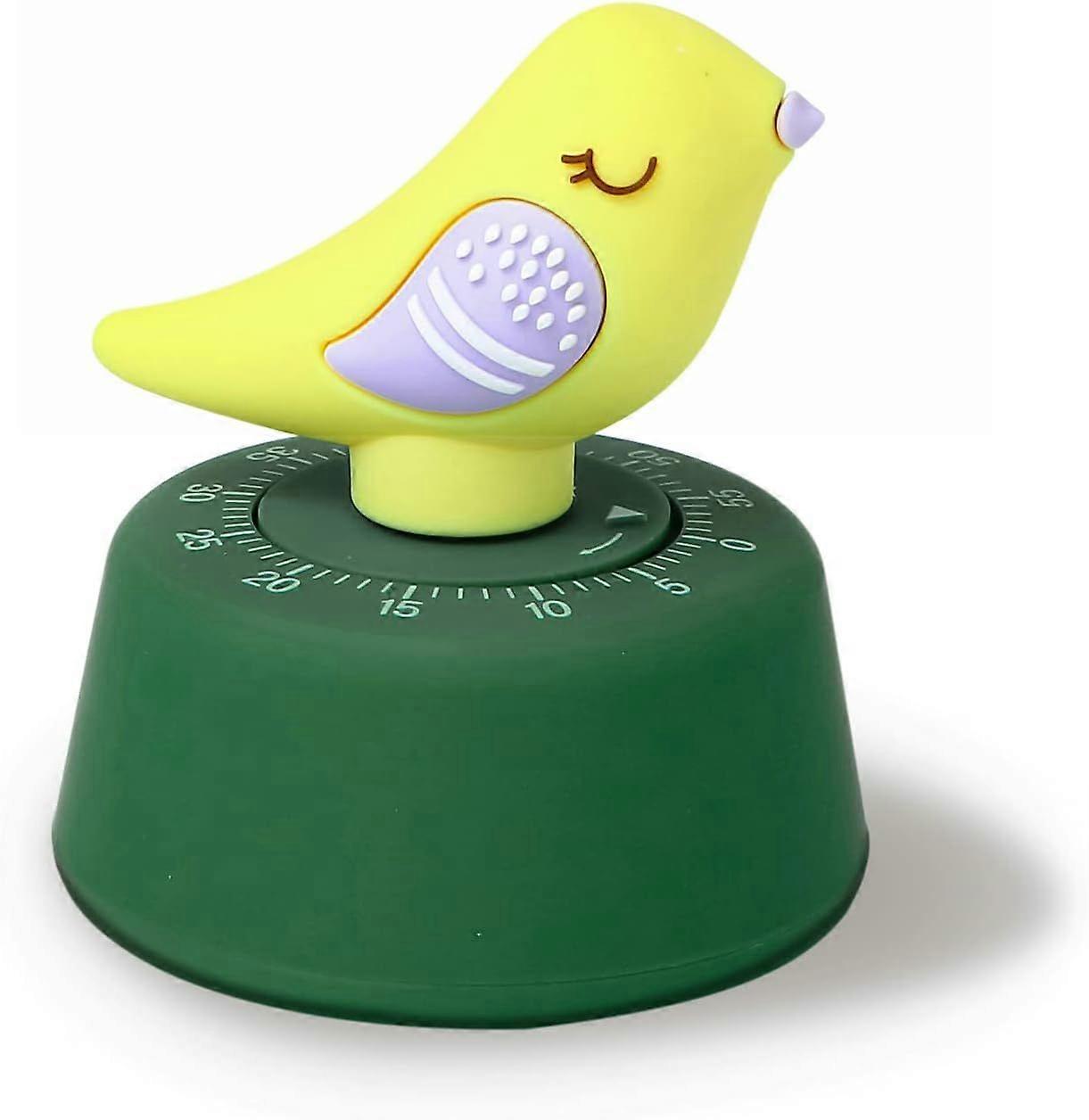 Cute Bird Timer for Kids, Mechanical Kitchen Timer, Wind Up 60 Minutes Manual Countdown Timer for Classroom, Home