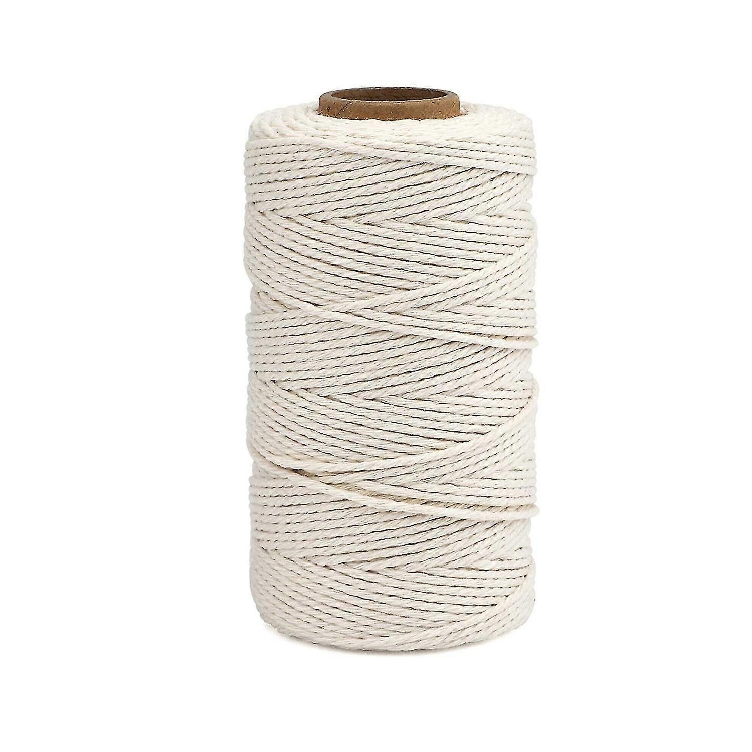 Beige White String, Cotton Butchers Cooking String Twine 2mmx100M for Tying