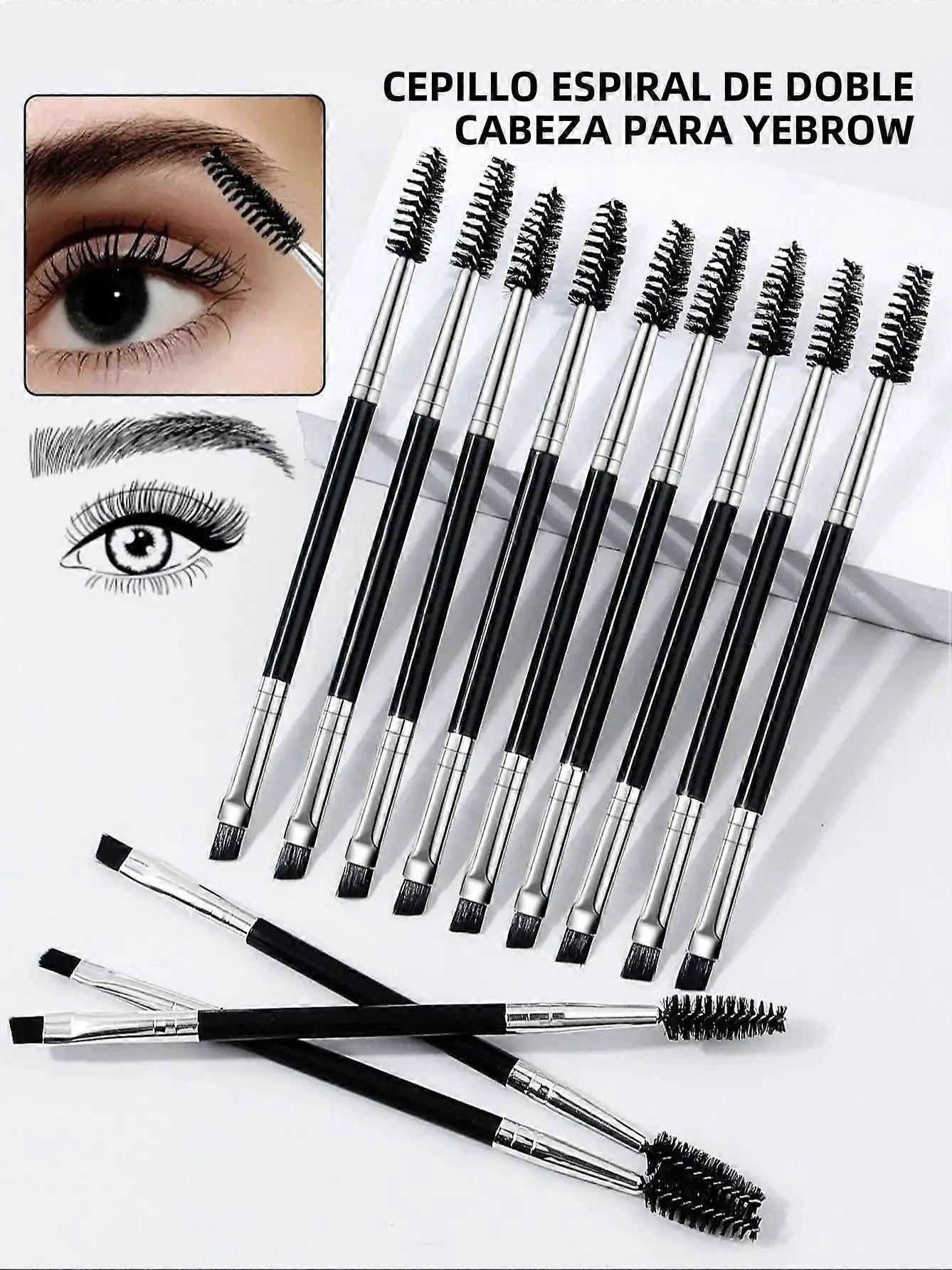 in 1 Dual Ended Eyebrow and Eyelash Brush with Eyelash Brush and Angled Eyebrow Brush Makeup Tool