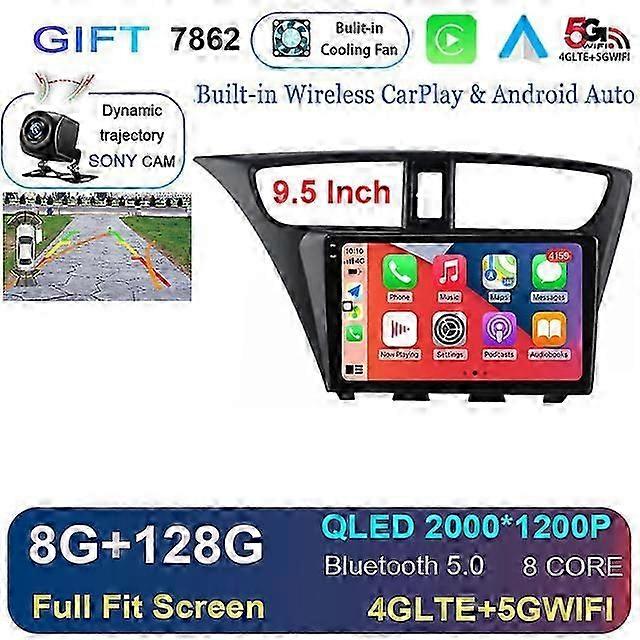 For Honda CIVIC Hatchback 2012 - 2017 Car Radio Android 12.0 Multimedia Video Player Navigation GPS Stereo HU No 2 Din 2din