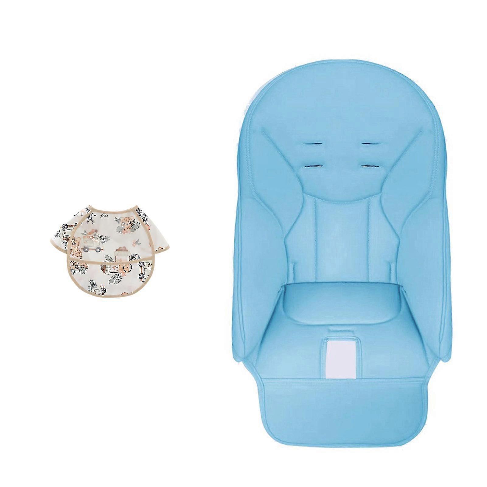 Solid-Color Baby Dining Chair Cushion with Bib Comfortable Skin-Friendly Bib for Baby Child