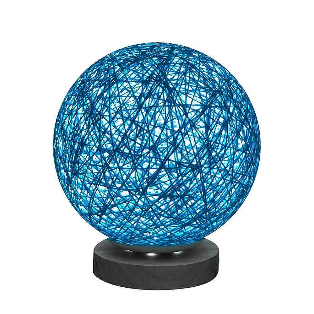3D USB Charging LED Rattan Night Table Desk Lamp Soft Glow