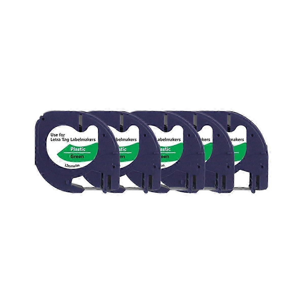 5PCS 91204 Label Tapes compatible with LetraTag -100T -100H Series Label Maker 12mmx4M Label Thermal Printing P