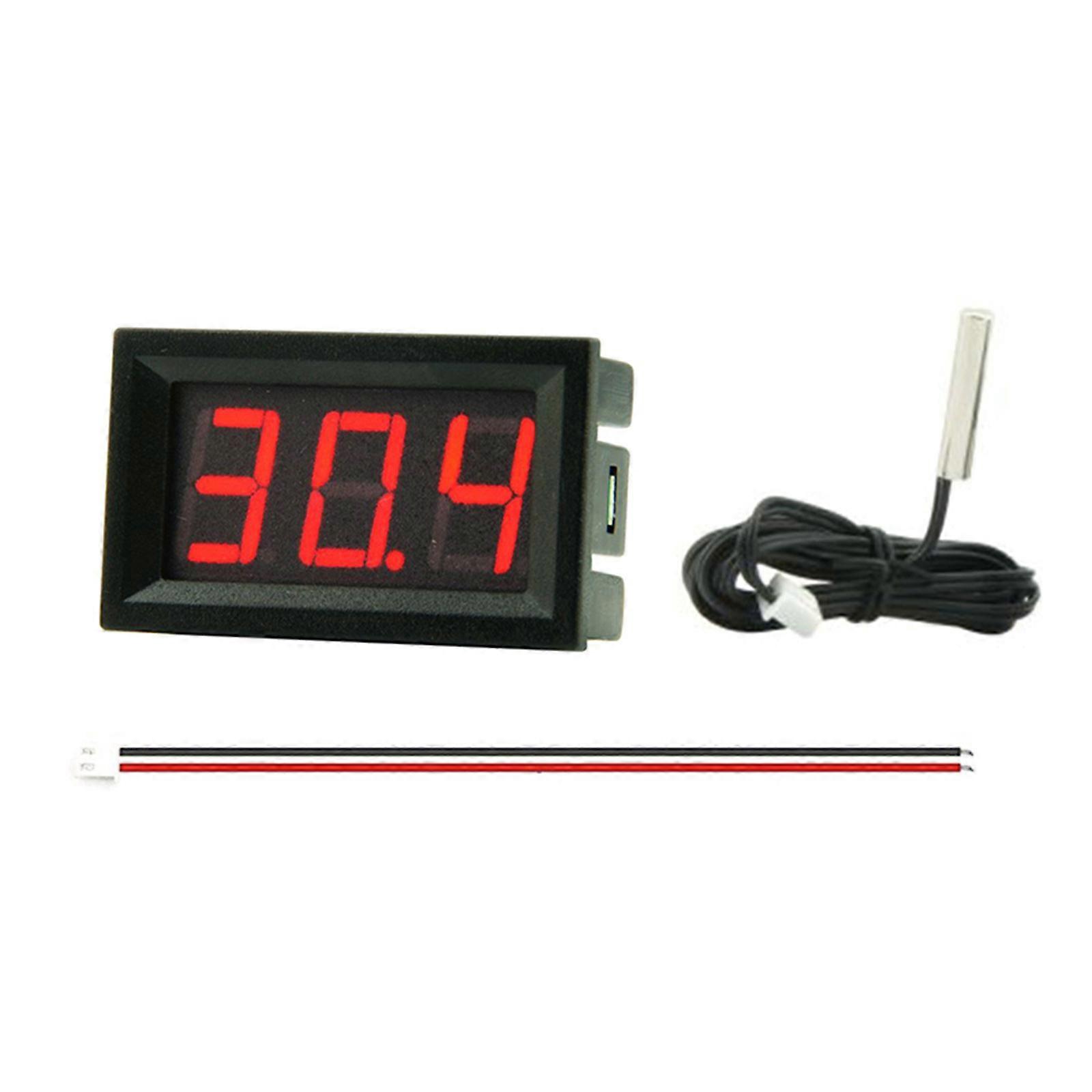 Mini Direct Current 4-30V Single Display Digital Thermometer with Metal Probe Temperature Sensor Tester for Refrigerator