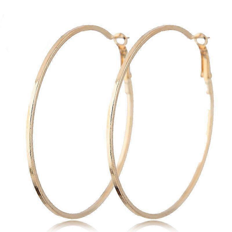 Fashion, Metal Simple Circle Temperament Stud Earrings, Simple Solid Color Circle Earrings
