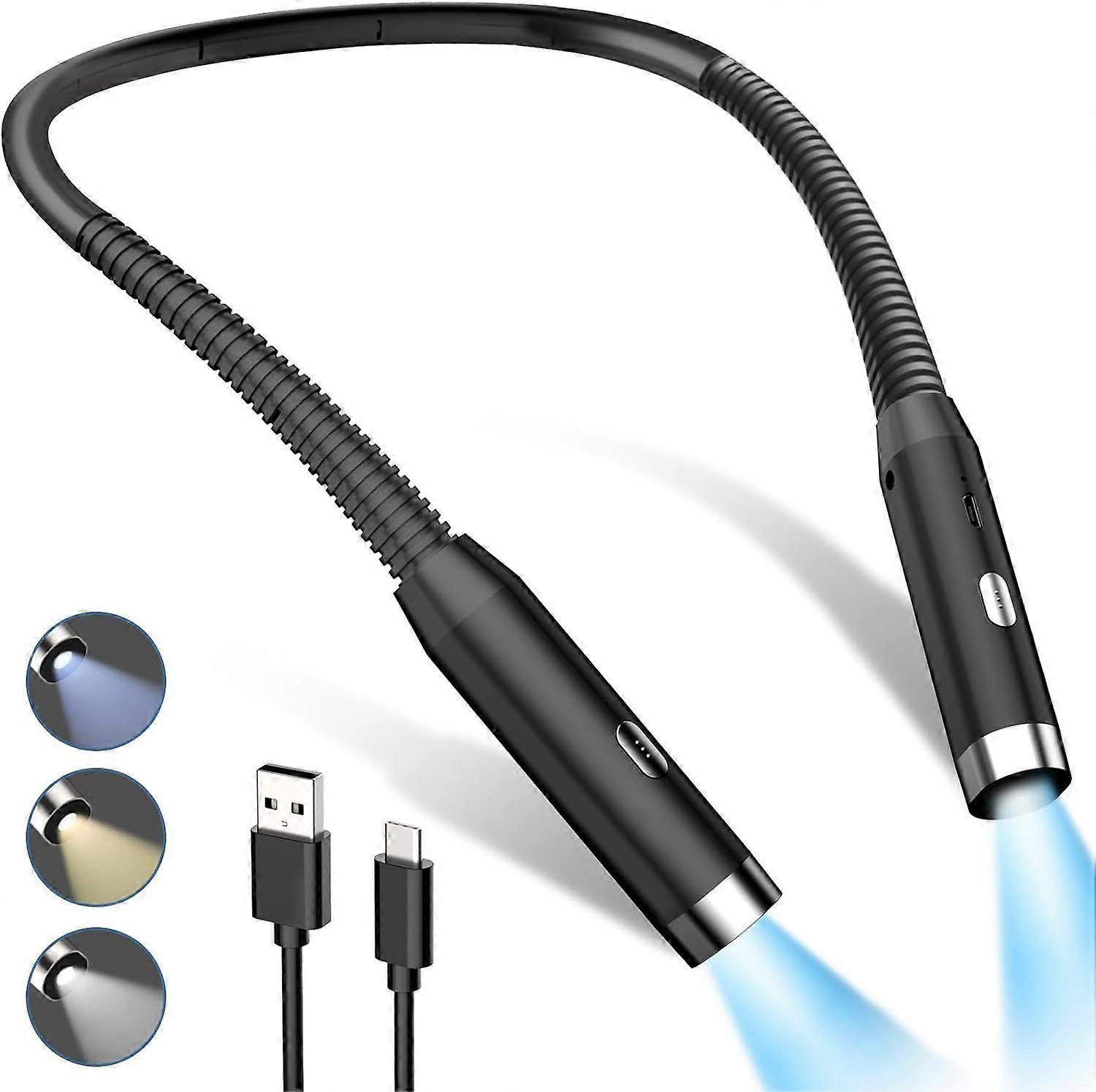 Clamp lamp reading lamp book light, rechargeable reading light neck lamp for study