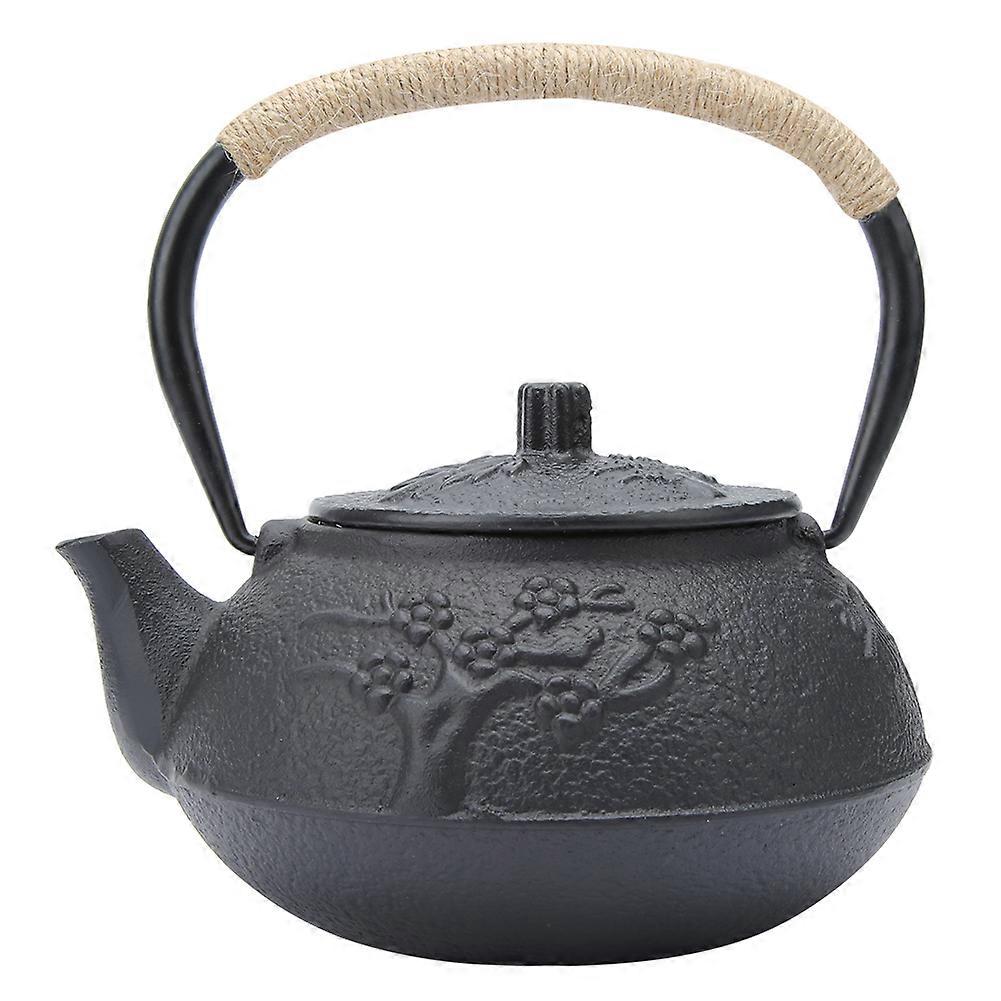 Japanese Cast Iron Teapot With Retro Design, Perfect For Loose Leaf Tea Brewing And Enamel Coated Interior Protection Against Rust For Stovetop Use