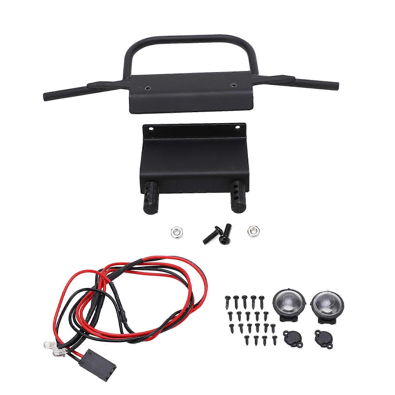 RC Aluminum Front Bumper Set with Mounting Rack and LED Headlight for MN86 G500 1/12 RC CarR787C
