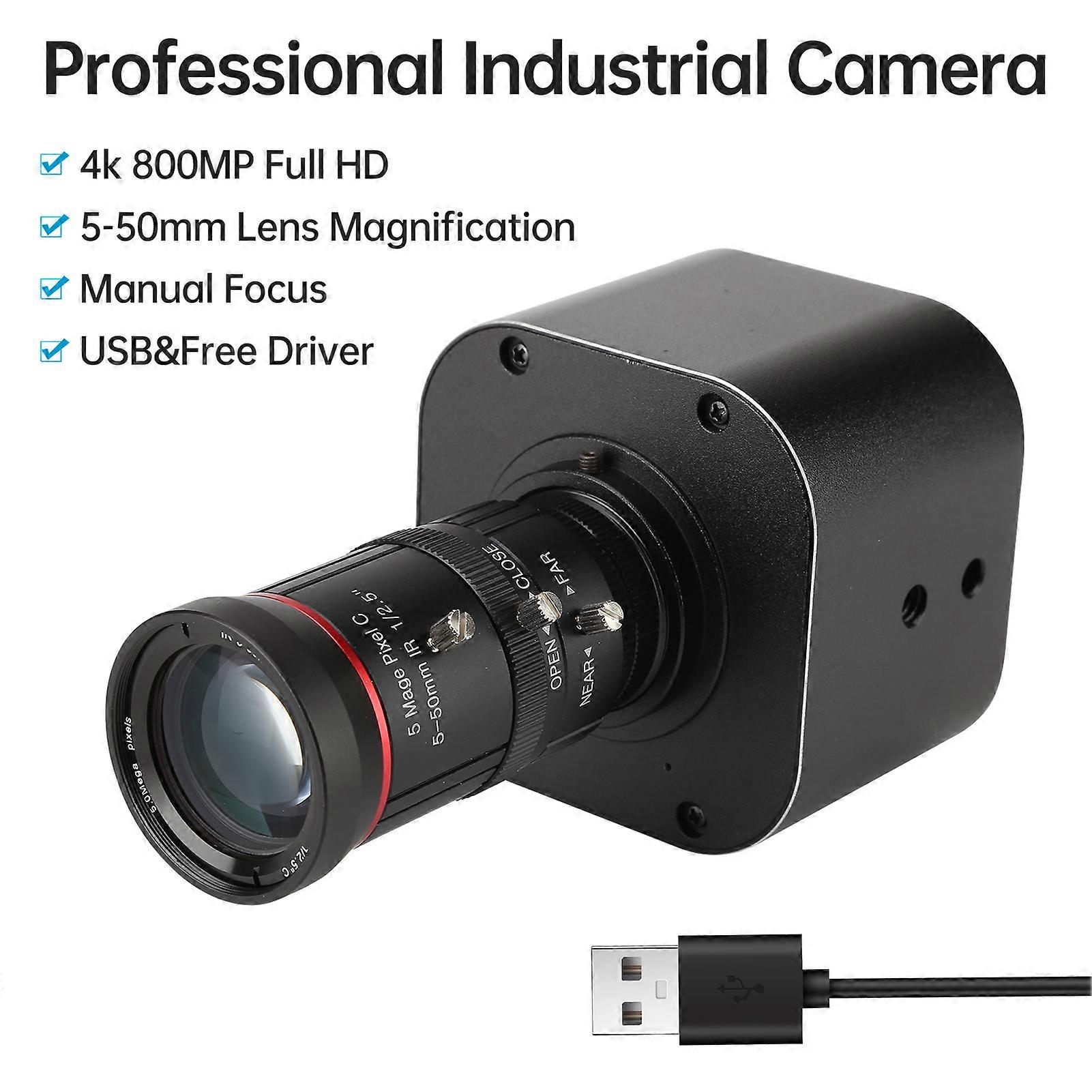 4K HD USB Camera 10X Optical Zoom 5-50mm Variable Lens 8MP Mini Web Camera with Microphones 1920x1080@60fps Manual Focus with 2 Image Formats MJPEG a