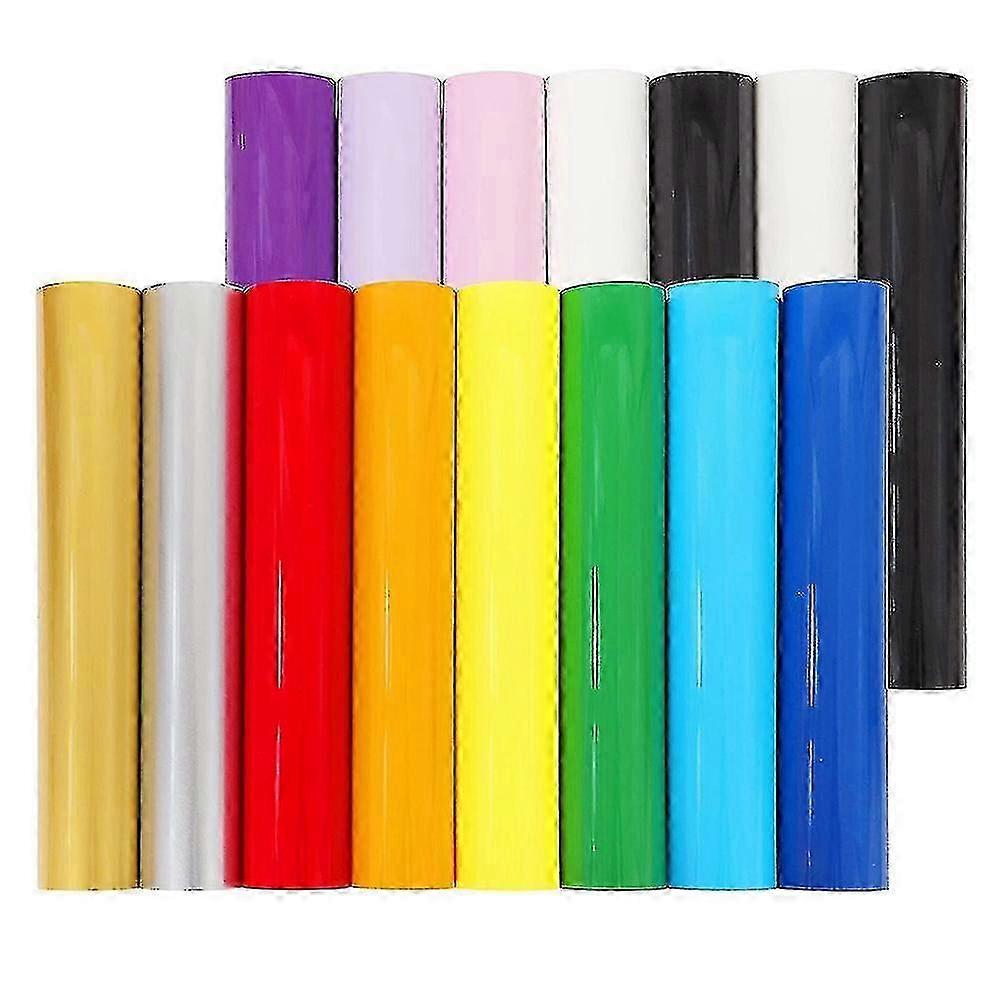 15-Pack Heat Transfer Vinyl Bundle for 13 Assorted Colors Iron-On Sheets