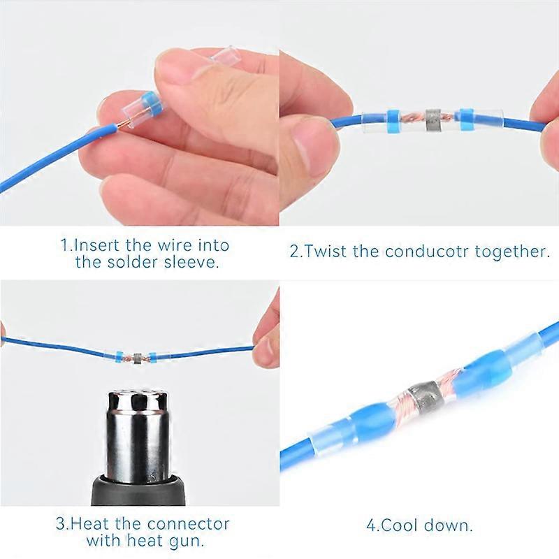 800PCS Solder Seal Wire Connector Blue 16-14 AWG - Heat Shrink