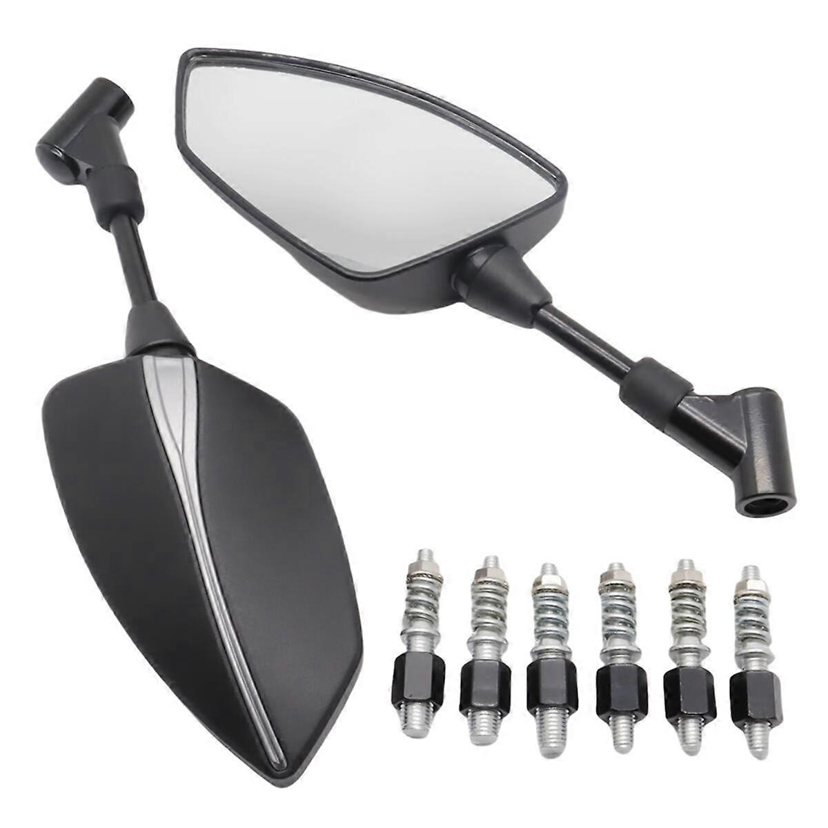 Motorcycle Universal 10mm 8mm Rearview Mirror Side Mirror Silver