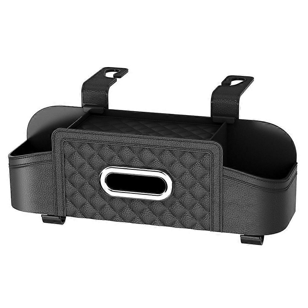 Car Seat Back Storage Box Multifunctional Car Tissue Universal Black