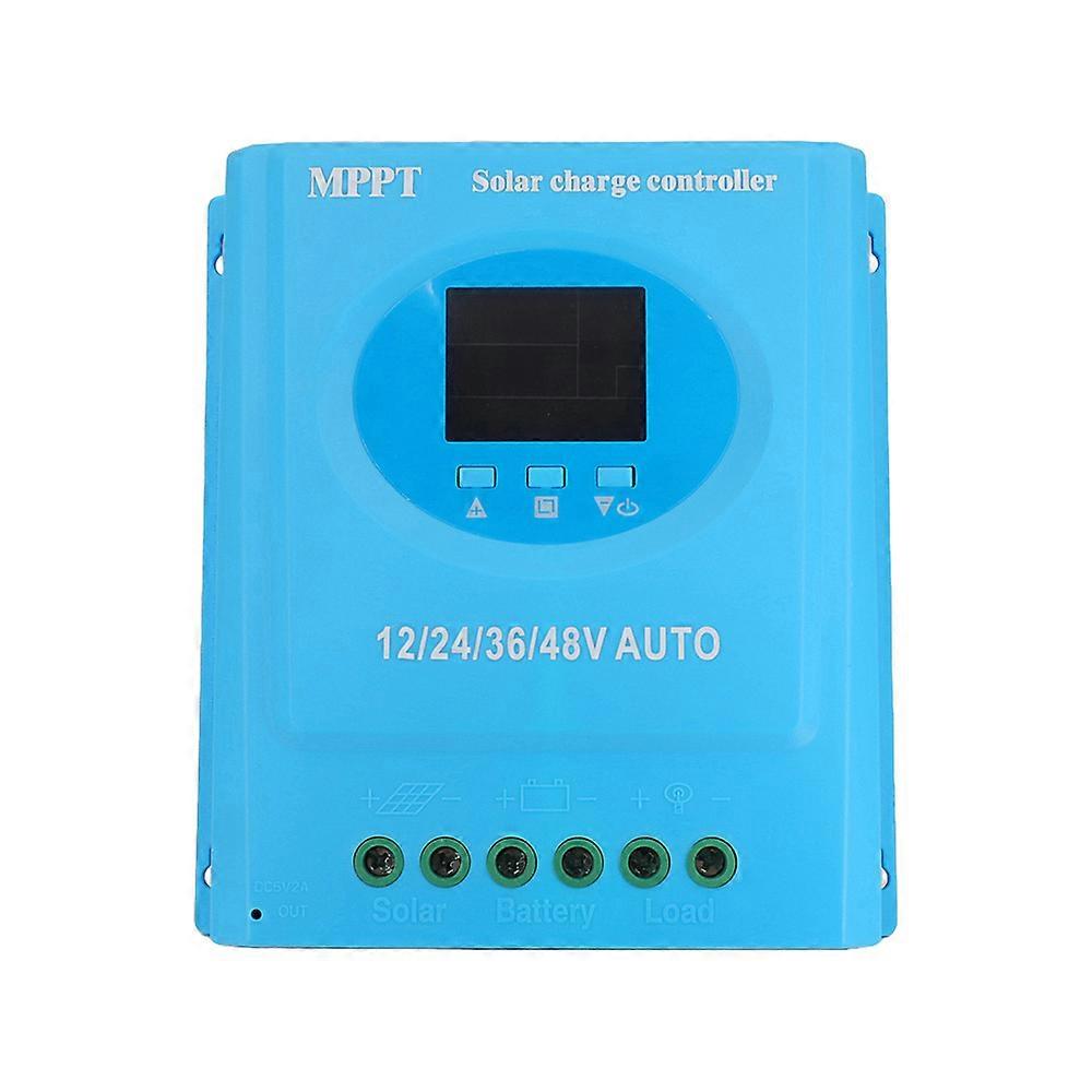 120A MPPT Solar Charge Controller 12V 24V 36V 48V Automatic Adaptation Charge Controller with Blacklight LCD Display Intelligent Regulator for Lead-A