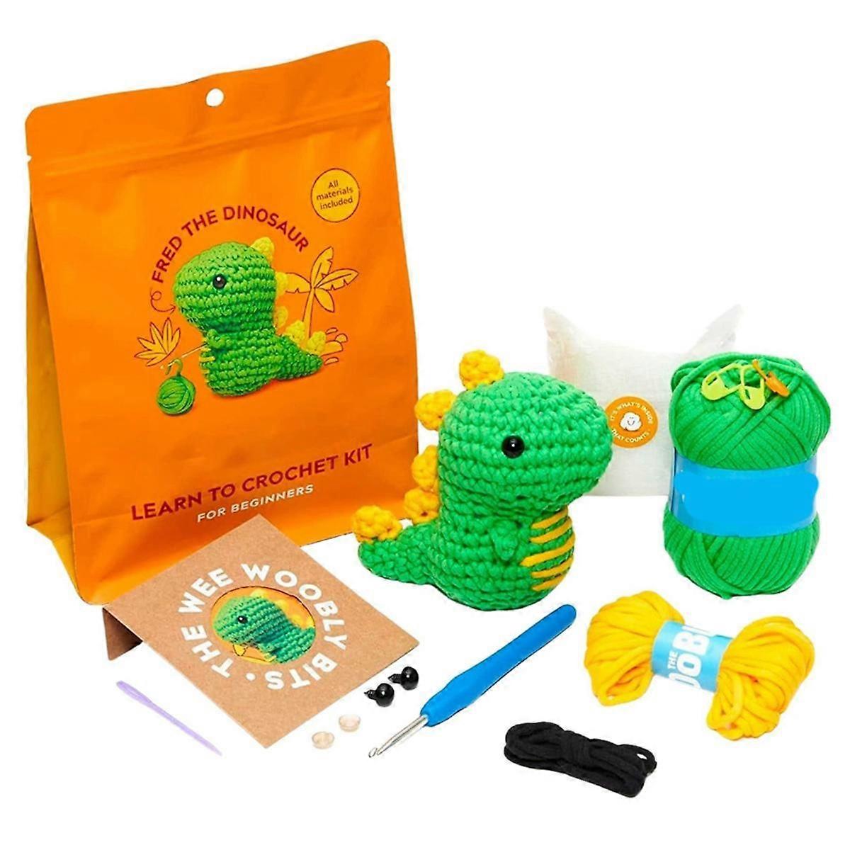 Beginners Crochet Kit with Yarn DIY Knitting with Step-By-Step Video Tutorials Crocheting Doll Handmade D