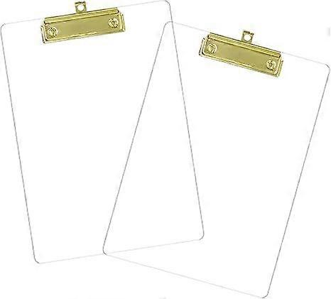 Acrylic Clipboards, Clear Clipboard with Gold Strong Clip Hidden Hanging Hole for Art Student, Classroom, Office, School Activities (A4 Size 12 x 9 in