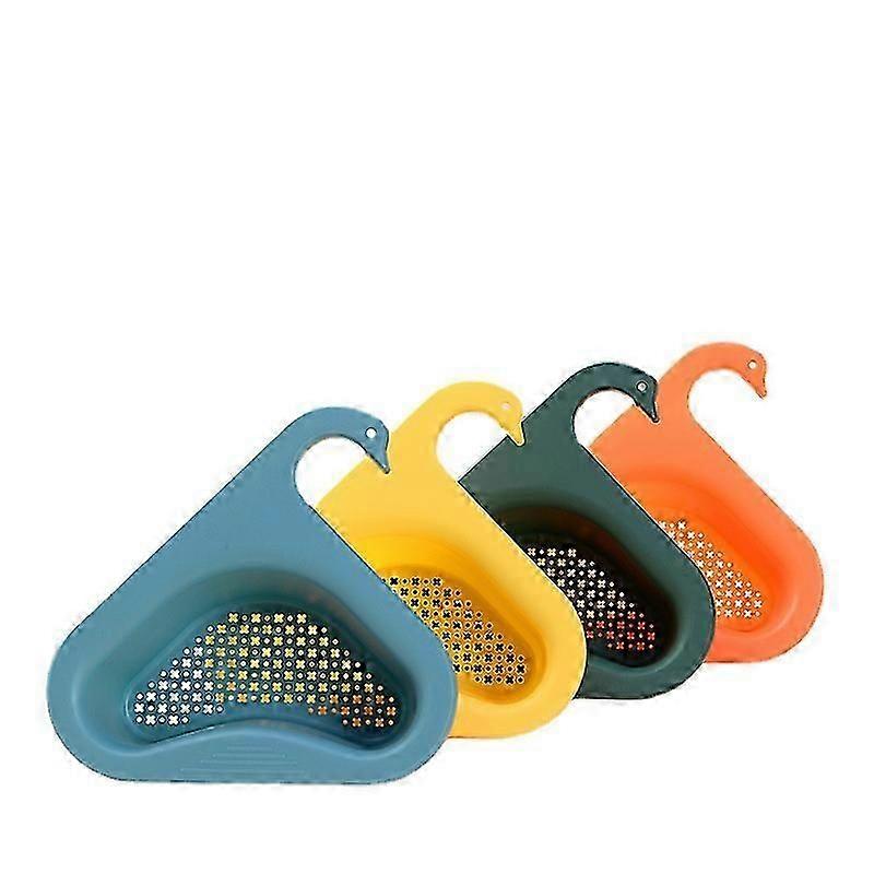Triangle Sink Rack, Sink Drainer Basket Strainer, Kitchen Sink Storage Drainer, Triangle Sink Corner Shelfblue