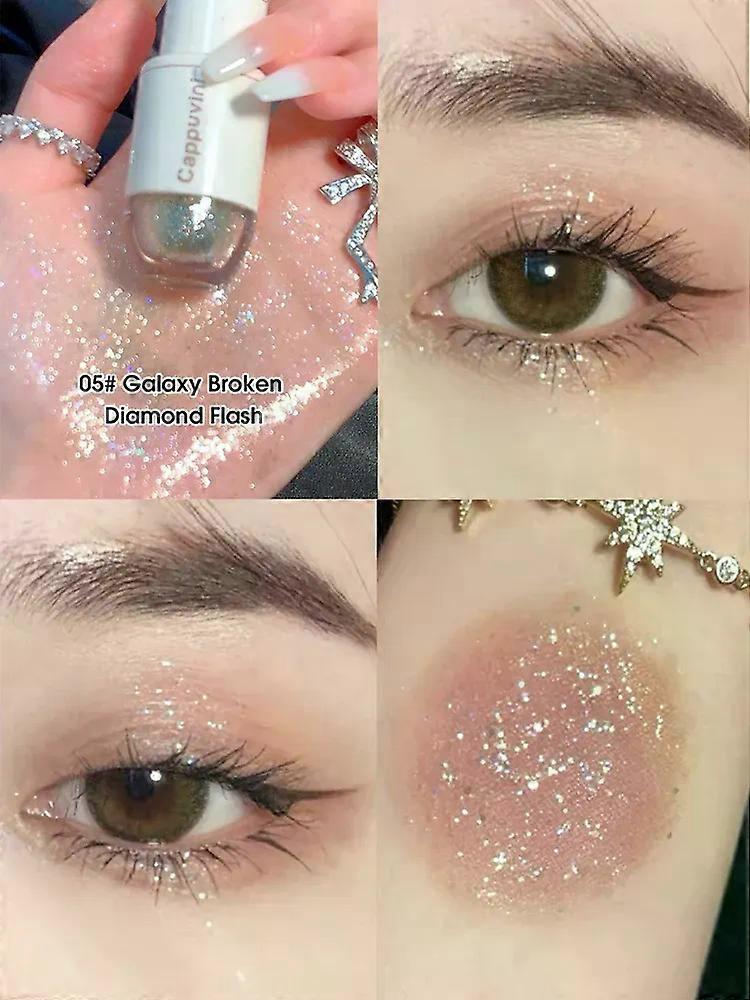 Shibingsheng Cappuvini Star Dots eye shadow Liquid Pearlescent Fine Flashing Easy to Dizzy High gloss Cubs Bowling Ball Liquid eye shadow