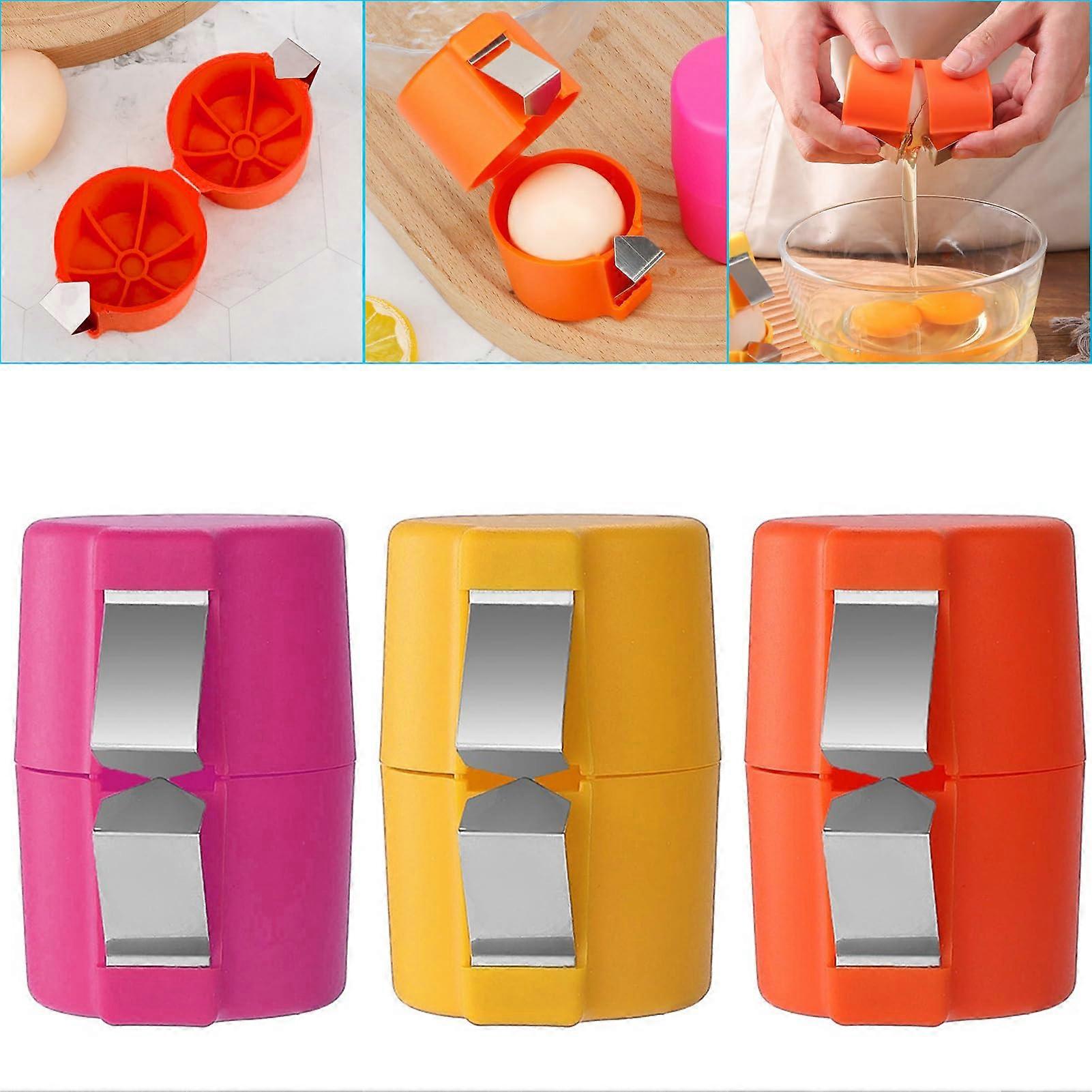3pcs Stainless Steel Egg Shell Opener Set, Easy Egg Cracker and Peeler Tool for Hard Boiled and Raw Eggs, Kitchen Gadget