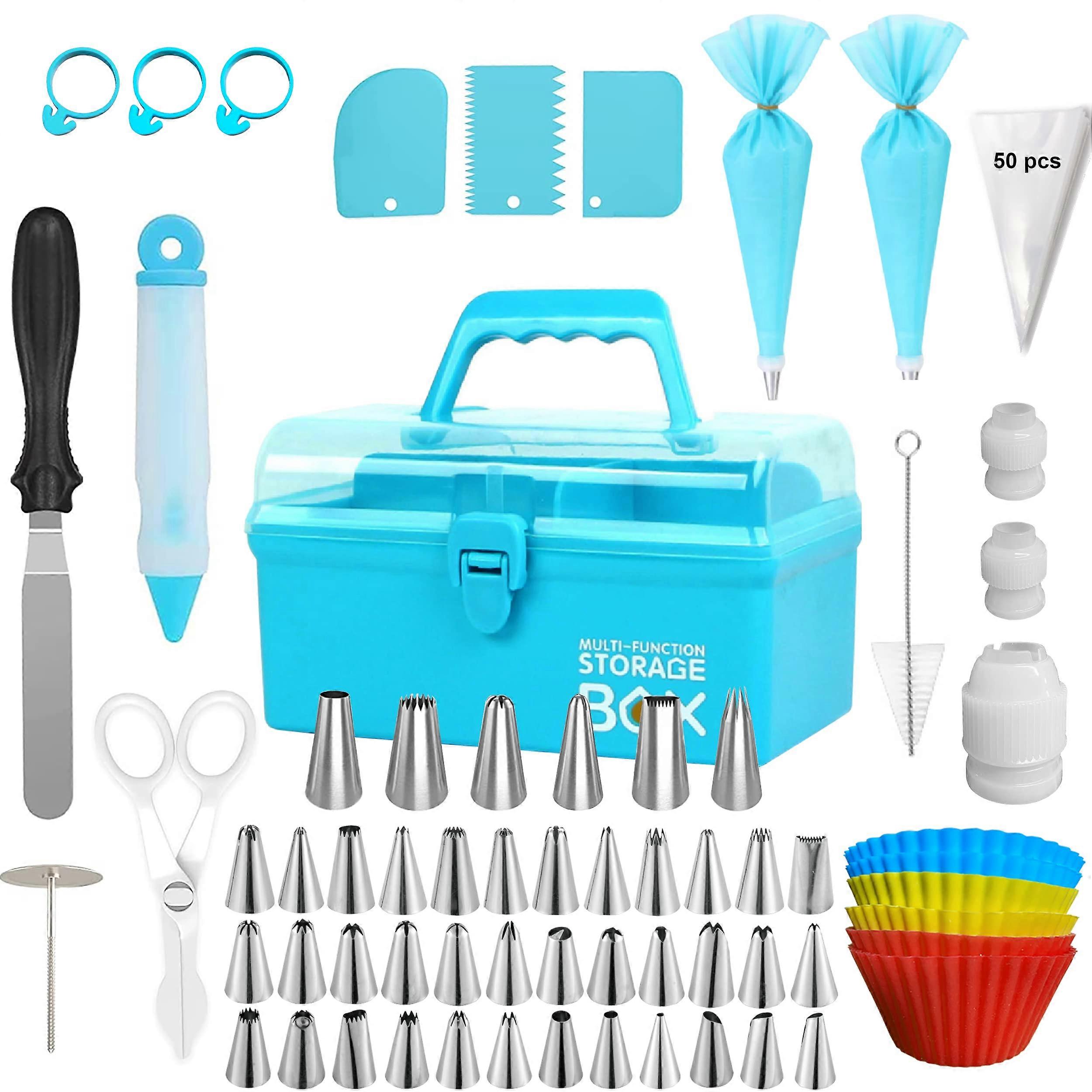 Cake Decoration Set with 115 Pieces, Includes 42 Cream Tips, Piping Bags, and Tip Adapters for Baking and Pastry Design