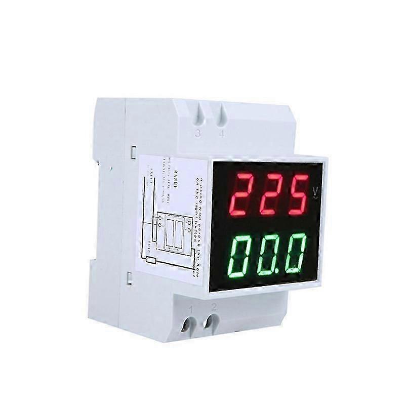 Digital Din-Rail LED Voltage Ammeter Current Meter Voltmeter AC80-300V 0.2-99.9A Dual Display