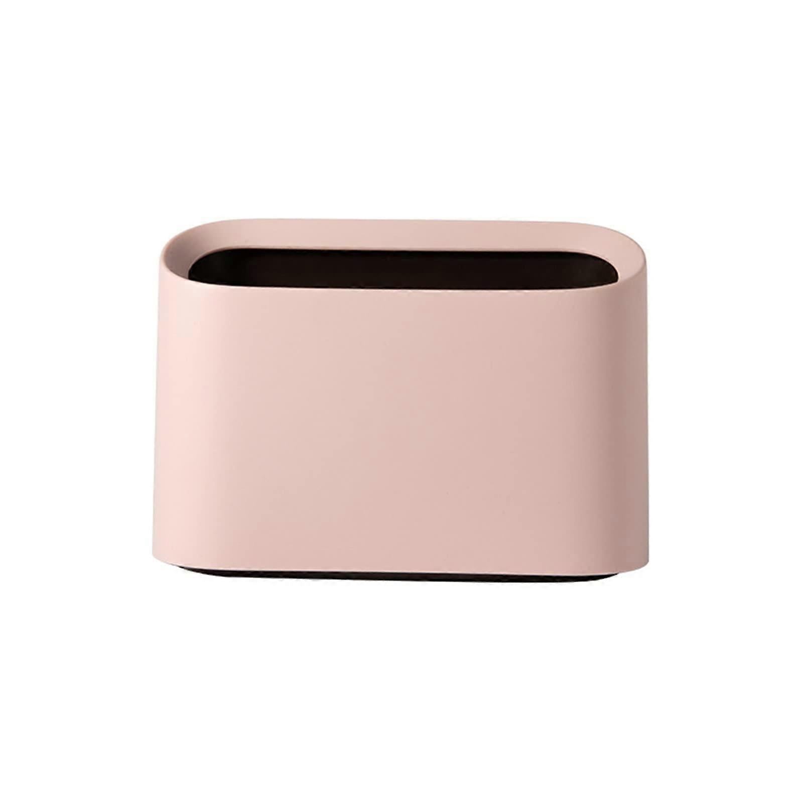 Desk Trash Can Mini Waste Bin Desktop Garbage Basket Table Home Office Shaking Trash Can Desk Storage Box Dustbin Sundries Barrel Box (Color : Pink)