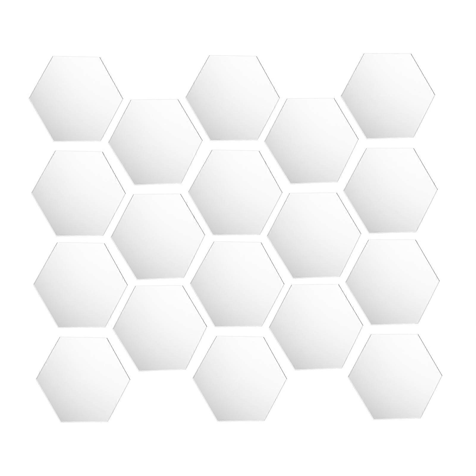 12pcs Hexagon 3D Mirror Sticker Waterproof and Removable Wall Sticker Decal Suitable for Television Setting Wall