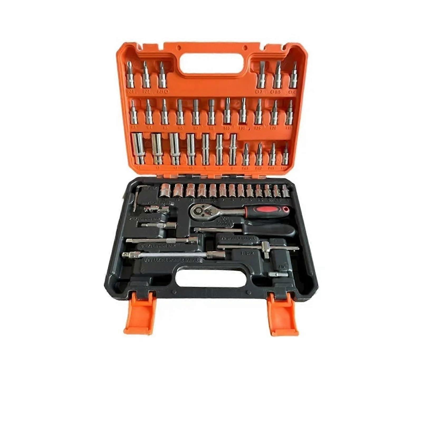Ratchet Kit 1 Set Socket Set For Auto Repair, Professional Metalworking Hand Tool Set In Box