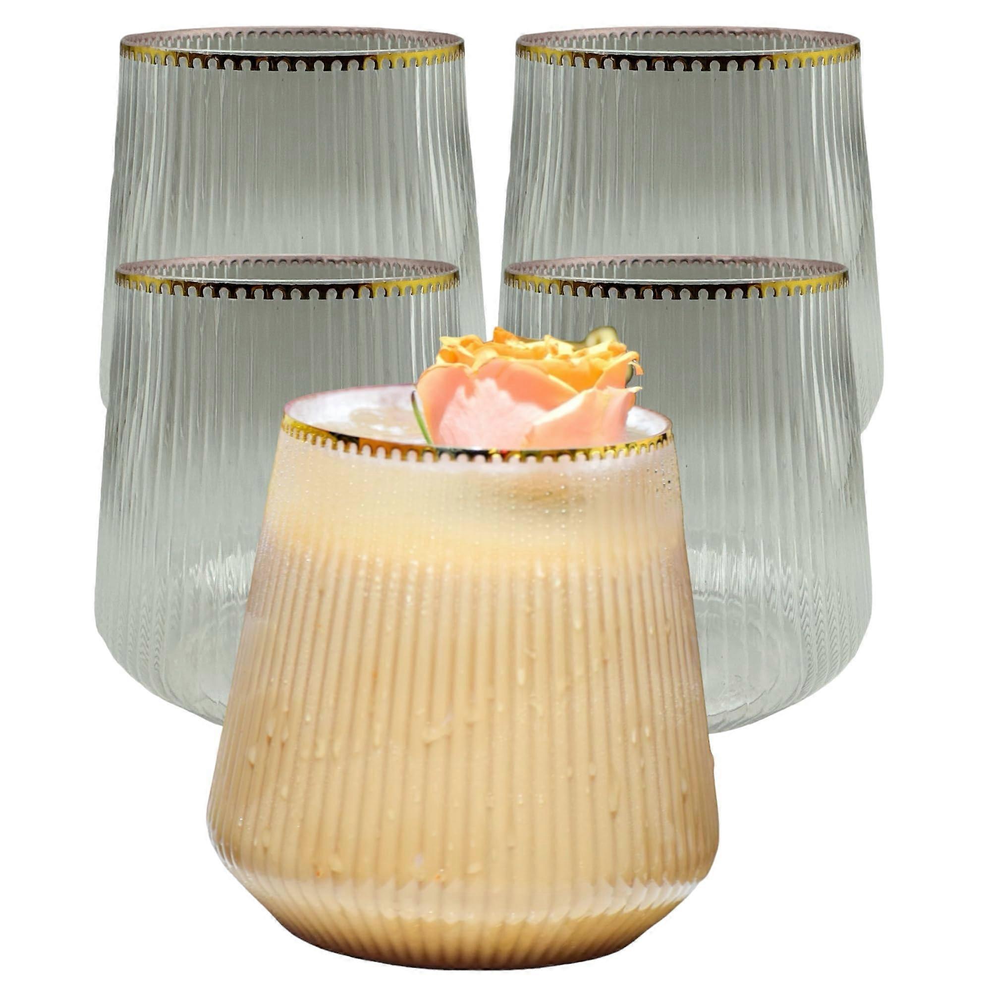 36 Count Origami Ripple Unbreakable Stemless Plastic  Champagne Whiskey Glasses