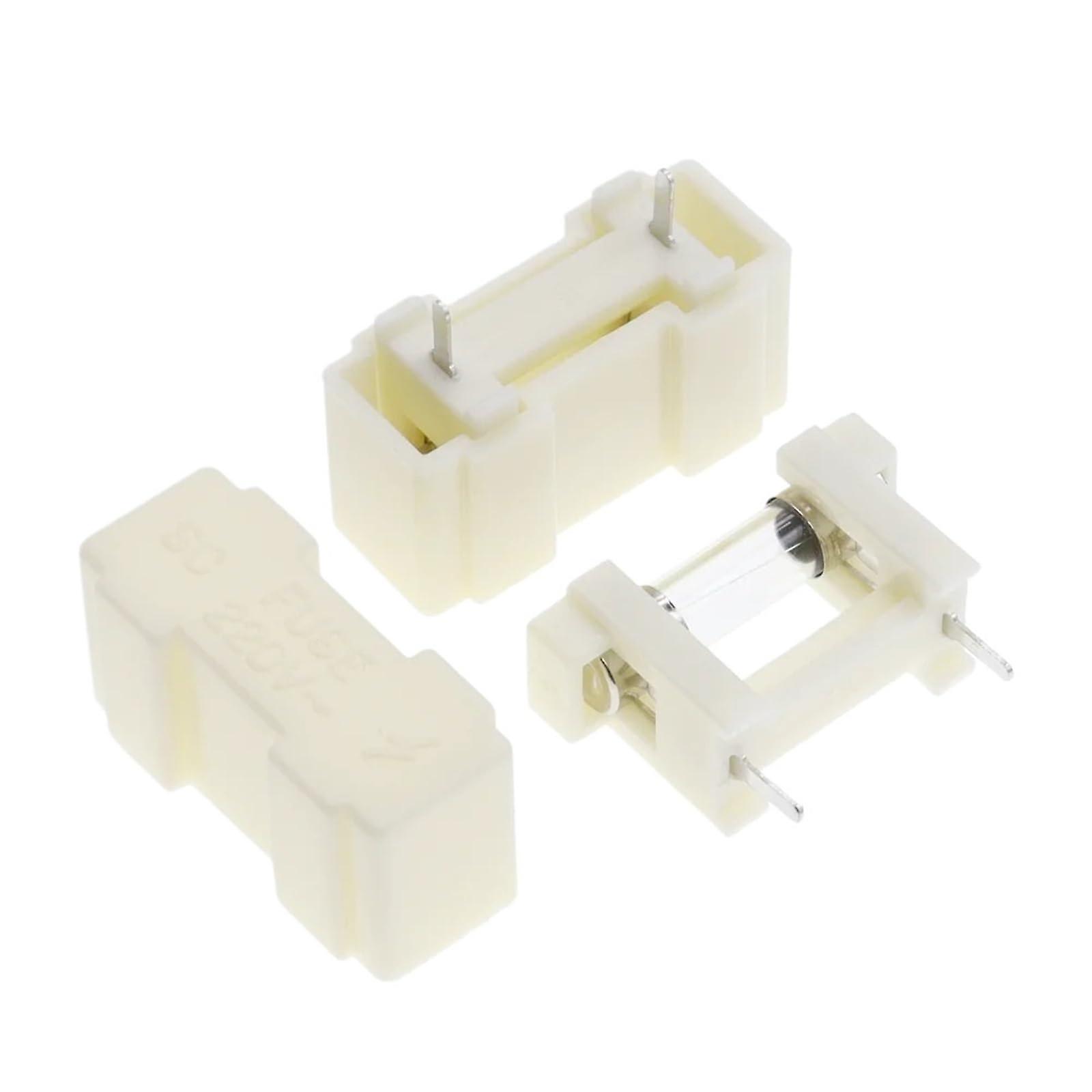 10PCS 5X20MM Glass Fuse Holder PCB Socket Plate 3A Pin Type Fuse Box Weld Line Plate for Electrical Projects