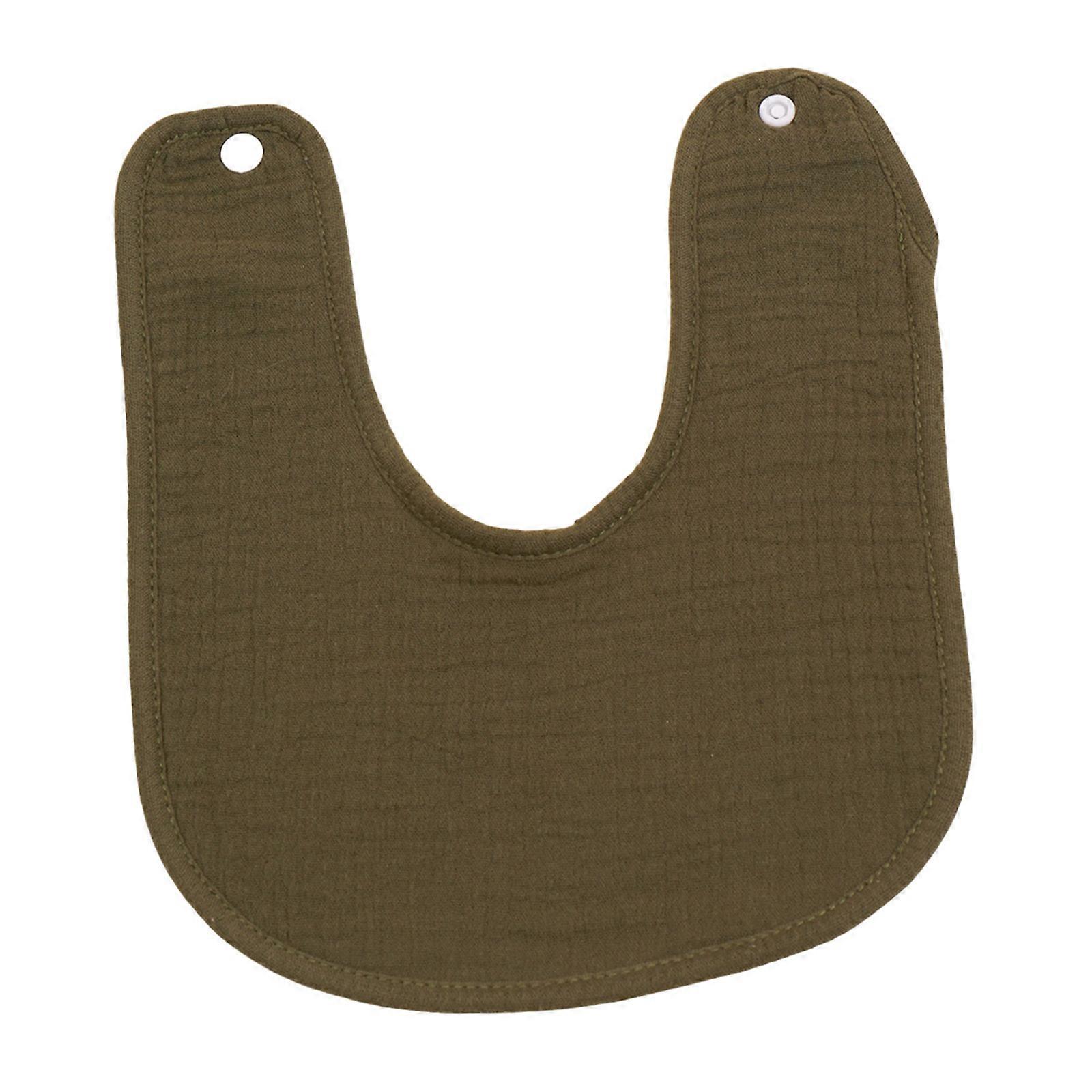 Towel Infant Newborns Feeding Bibs Baby Bibs Multi Layer Burp Cloths Baby Drooling Apron for Toddlers  Olive green