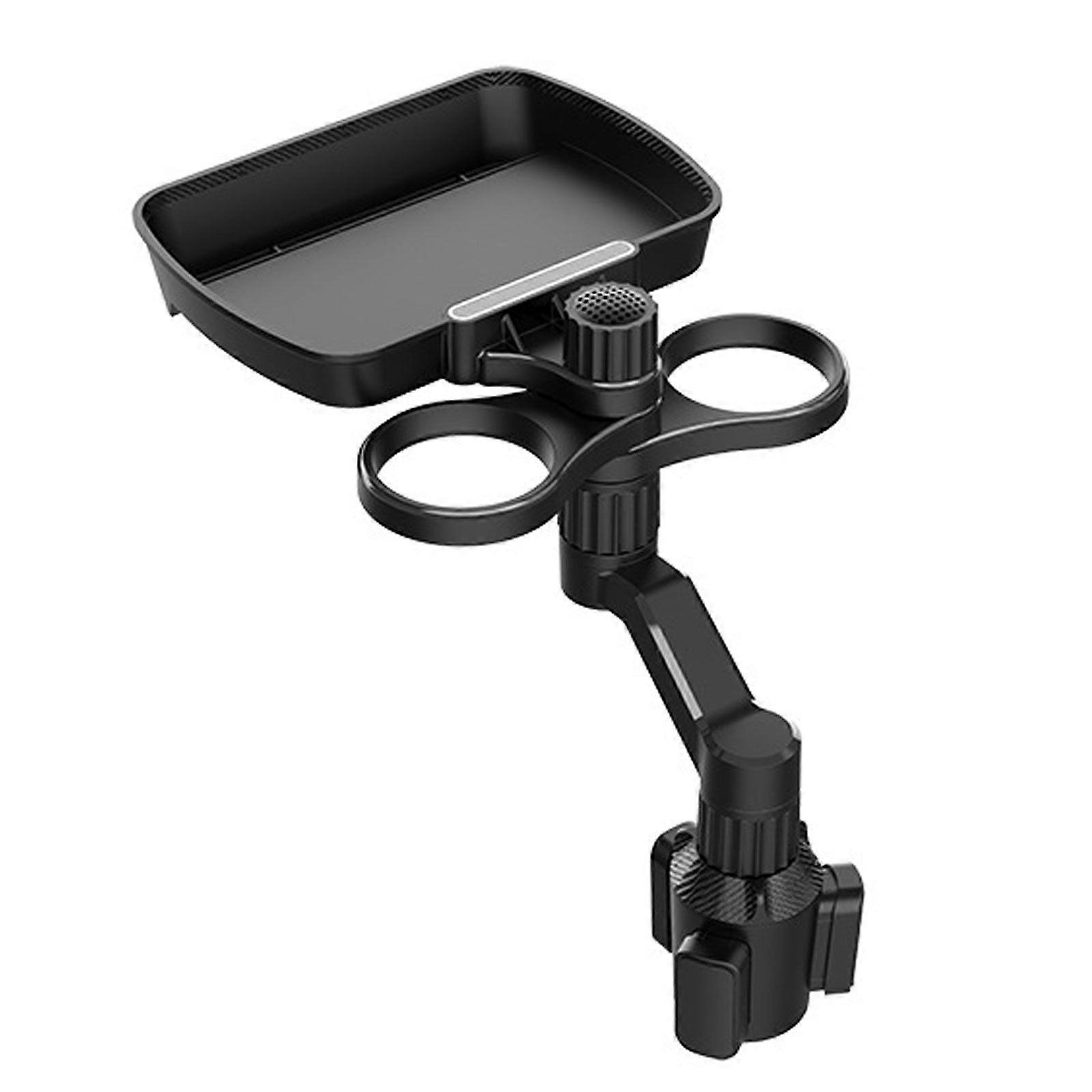 Car Mounted Dining Tray 360 Degree Rotating, Adjustable 3.54in Surface Car Tray Table with Coaster