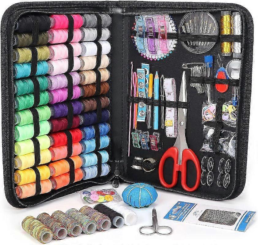 ラージソーイングキット:224ピース初心者向けの針と糸のソーイングキット一式 - 旅行の緊急事態