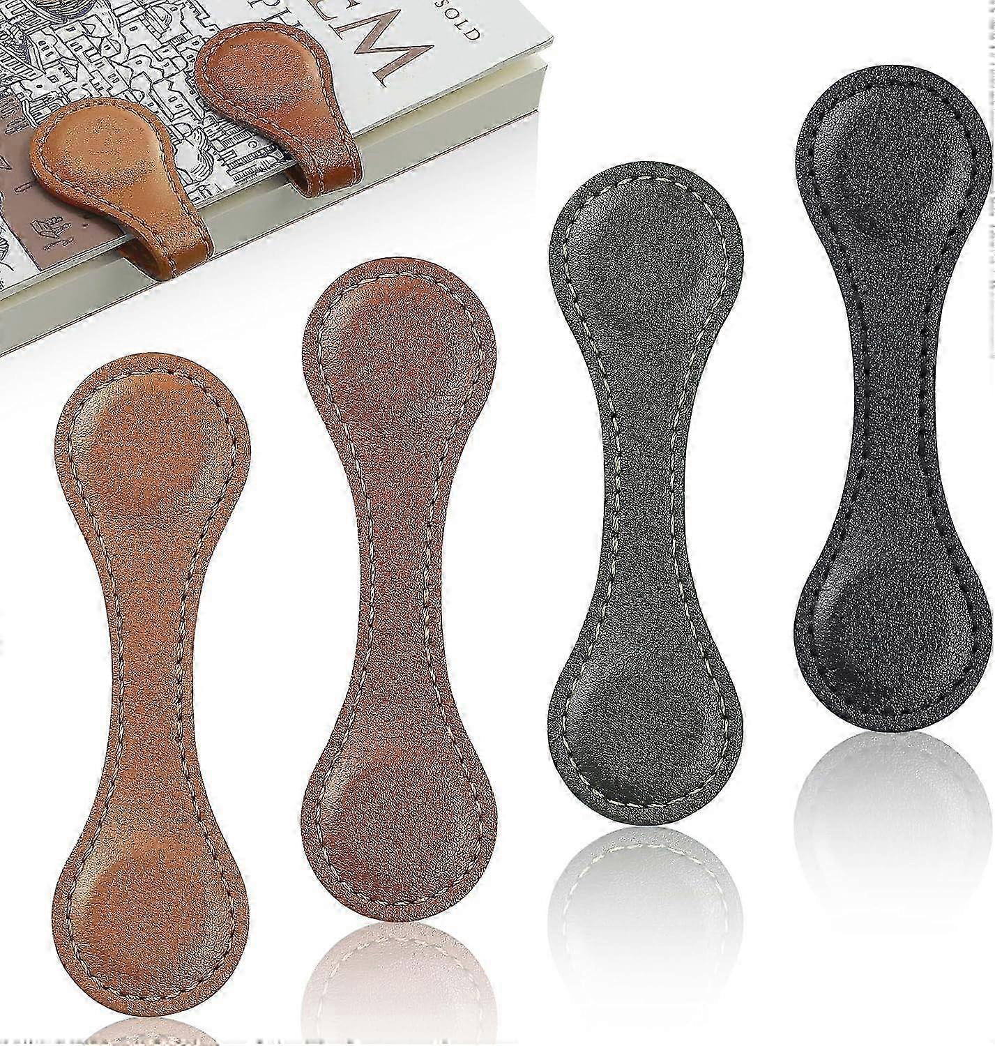 4-Pack Leather Bookmarks Magnetic