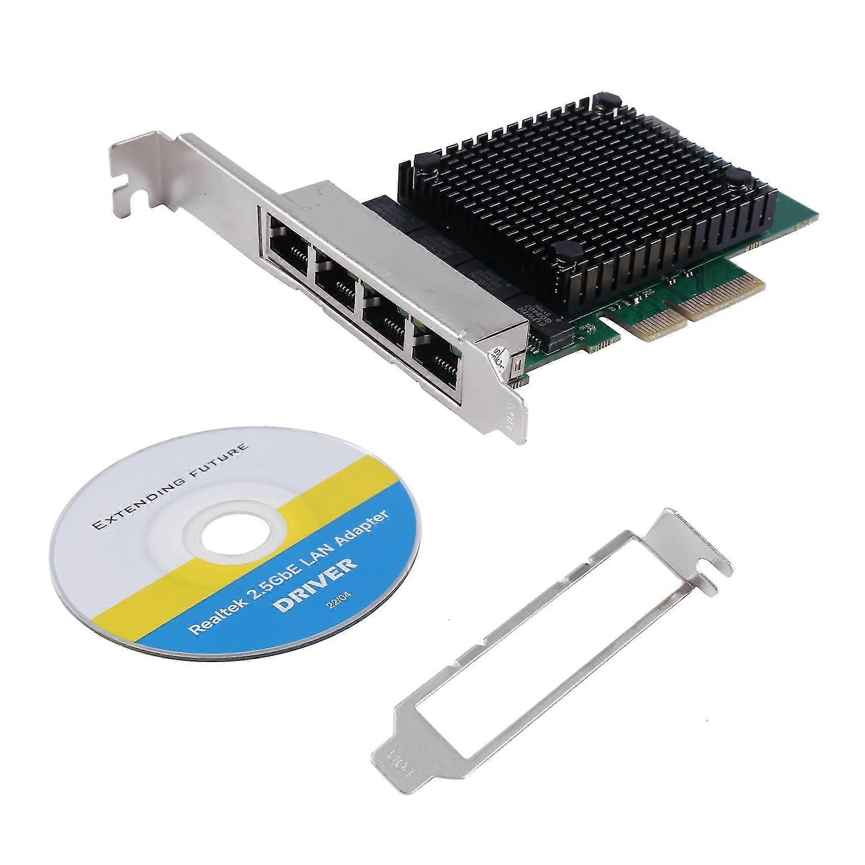 PCIE X4 2.5G Gigabit Network Card RTL8125B 4 Port Ethernet Network Card Desktop Server Network Card