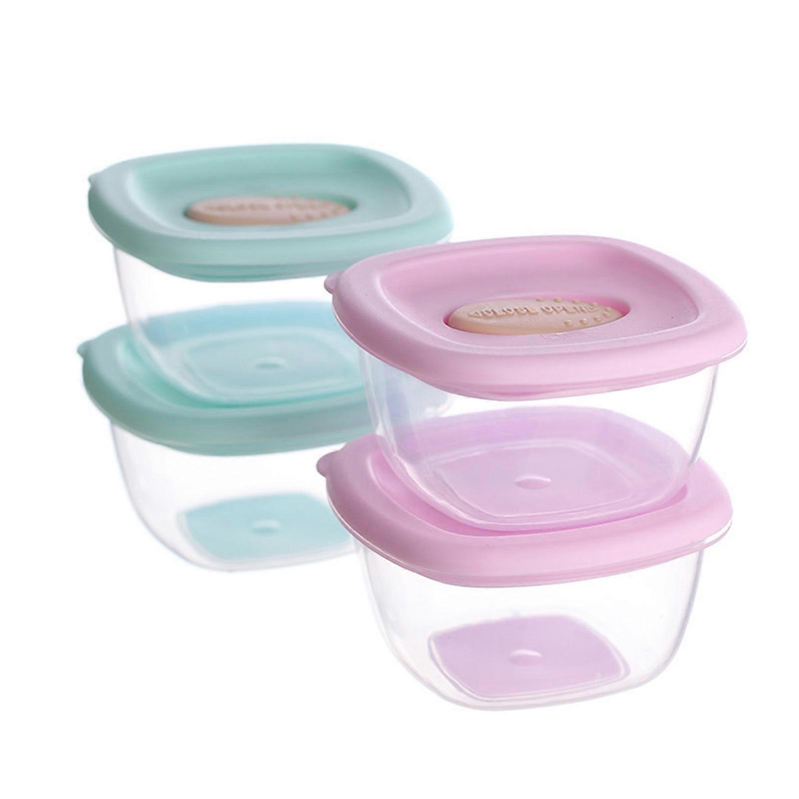 Multipurpose Baby Porridge Storage Box, 4Pcs/pack Puree Formula Milk Organiser Airtight and Leak Proof for Freshness