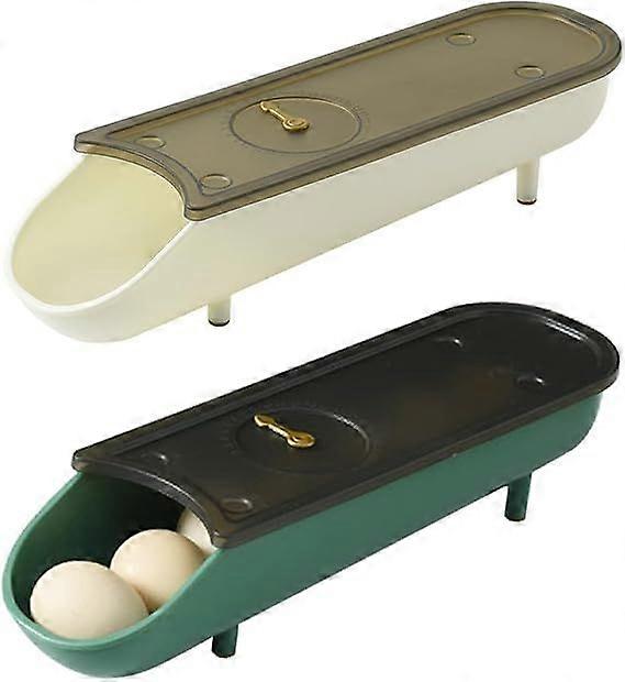 Pieces Automatic Egg Box, Refrigerator Egg Holder, Egg Storage Bin, Adjustable and Space-Saving Egg Storage