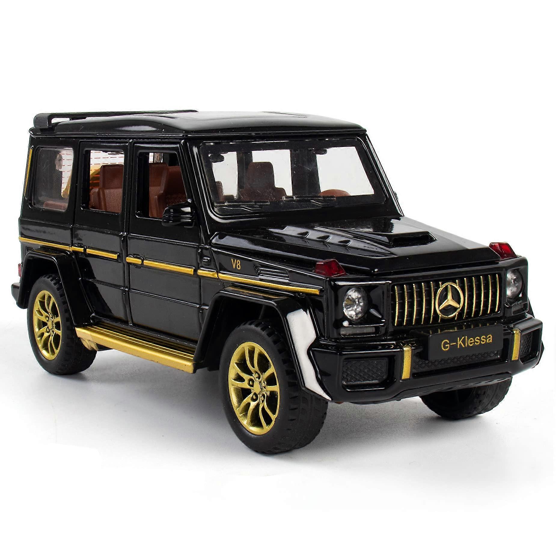 Alloy Collectible Black G63 Die-Cast Car Model with Pull Back Action, Lights, and Sound Features
