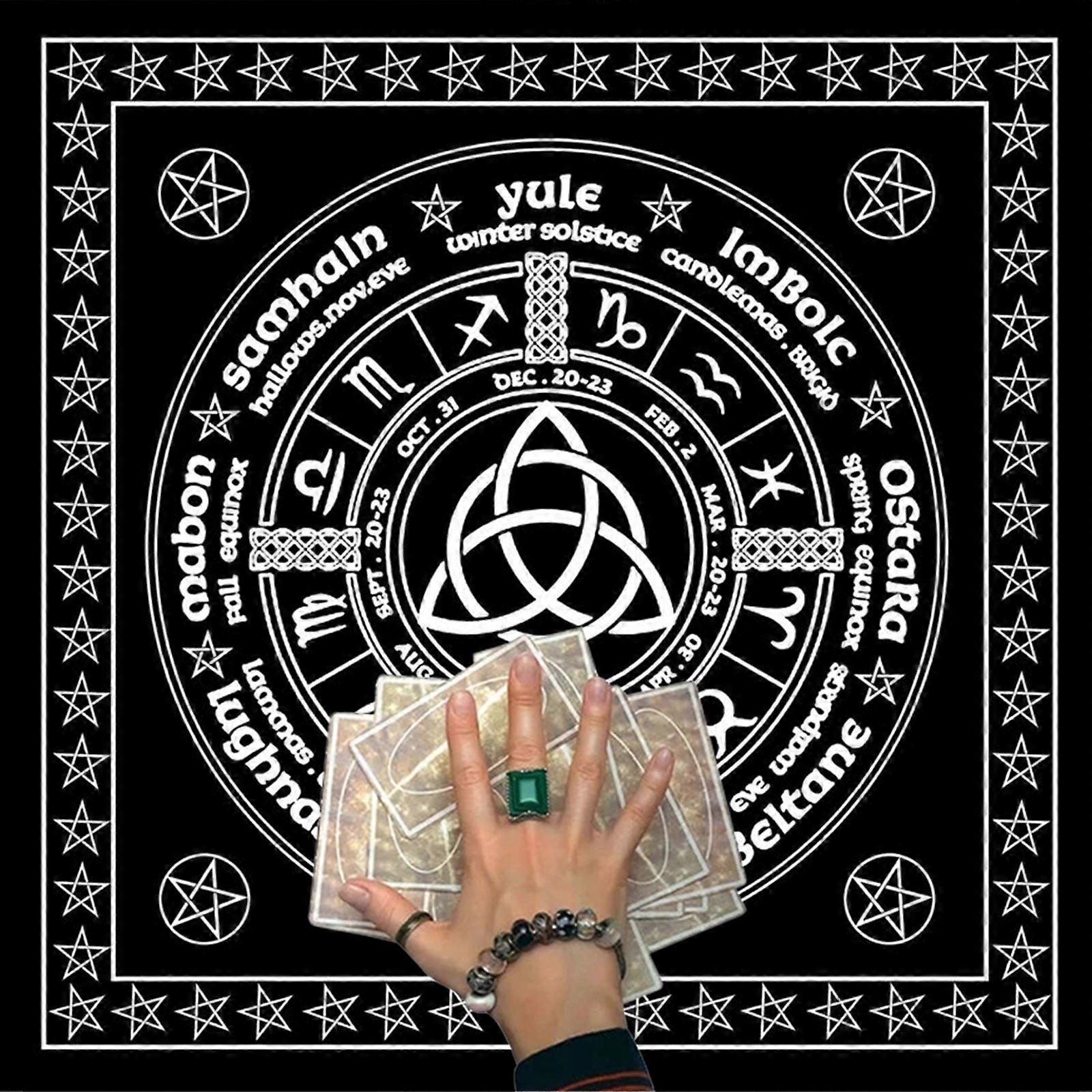 Square Shape Pendulum Divinations Mat Altar Tablecloth Board Game Card Pad Rune Table Cloth Metaphysical Board Game Mat  75x75cm