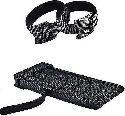 100 x Reusable Cable Ties Black, 150 x 12 mm Adjustable Releasable Hook and Loop Cable Straps for PC Cable Management, Organizing Cords, TV, Desk-A
