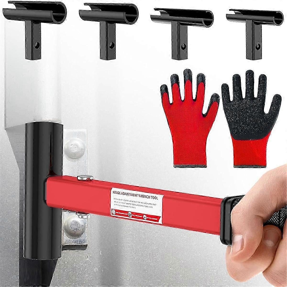 4-in-1 Hinge Adjusting Tool Kit -Heavy Duty Steel Door Hinge Bender Wrench, for Residential & Commer