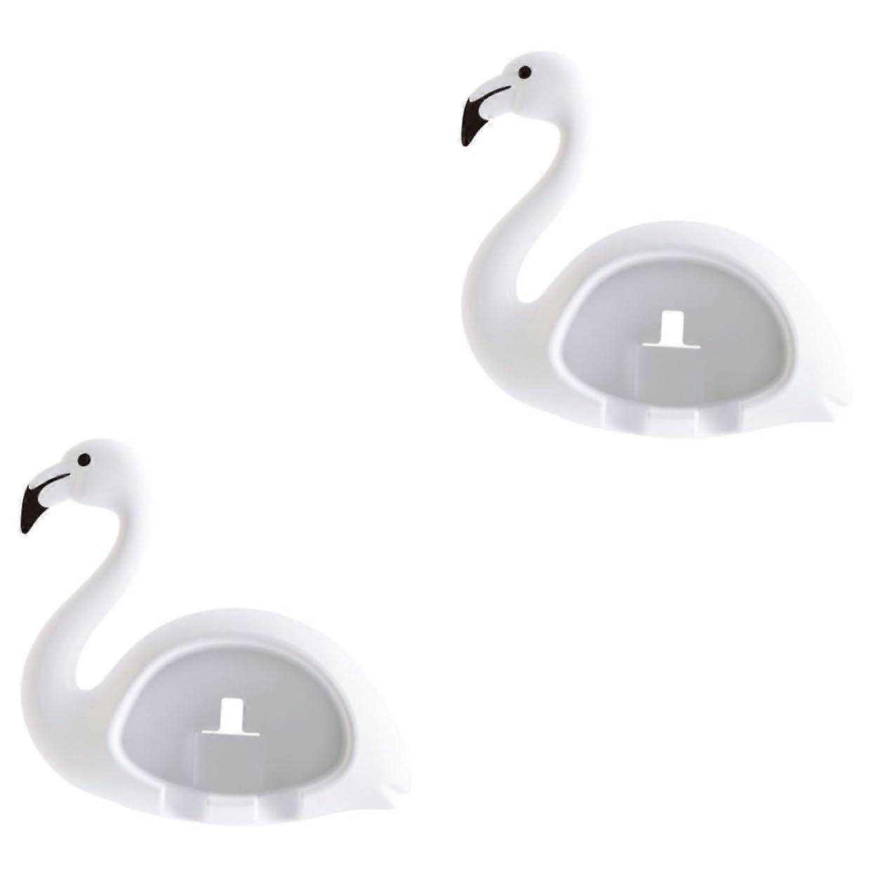 Wall-Mounted Brush Holder Pack of 2, Medium Size, White Color, Rotating Design for Easy Access and Organization