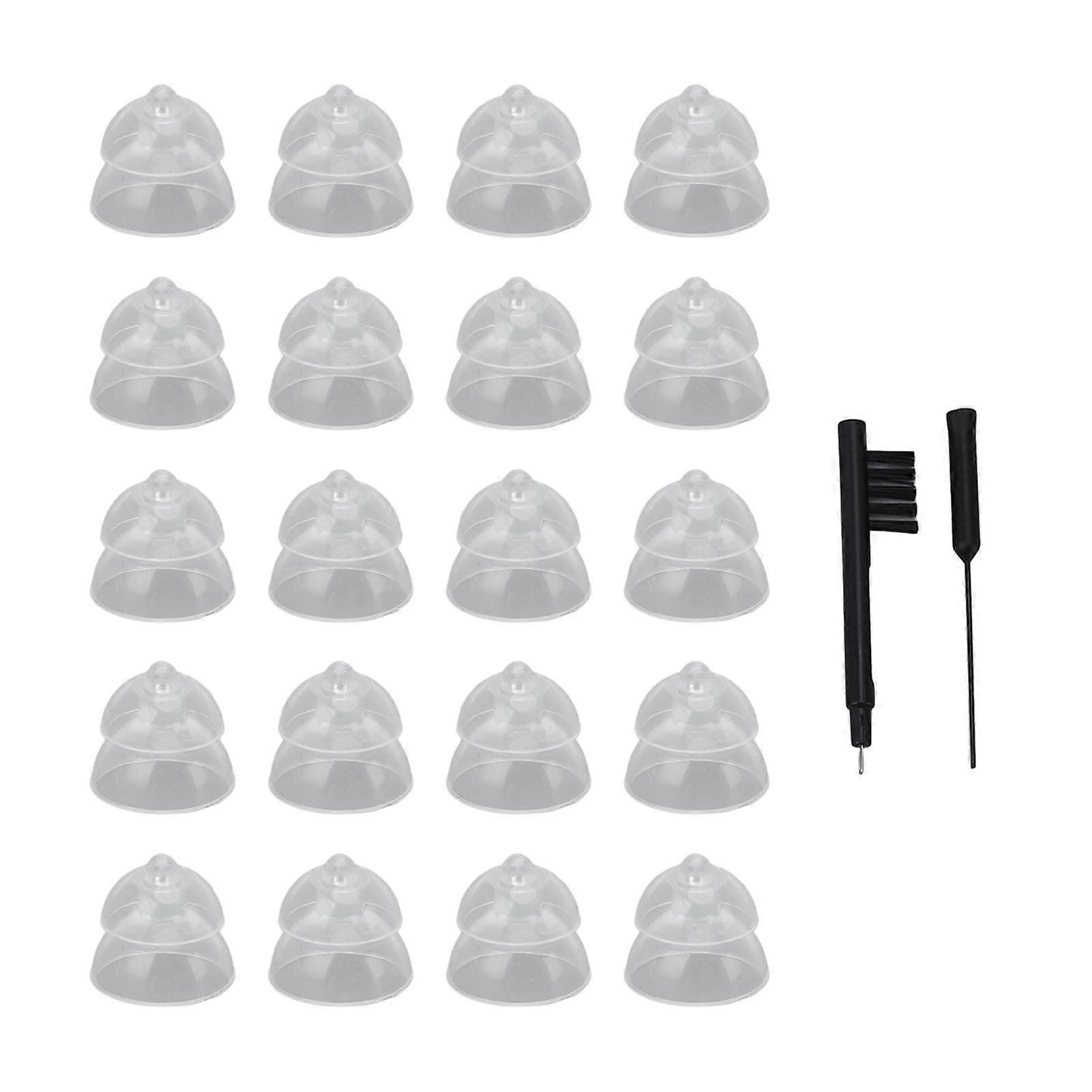 20 Pack 10mm Double Layer Closed Ear Domes for Hearing Improvement and Replacement of High Transparency Closed Domes