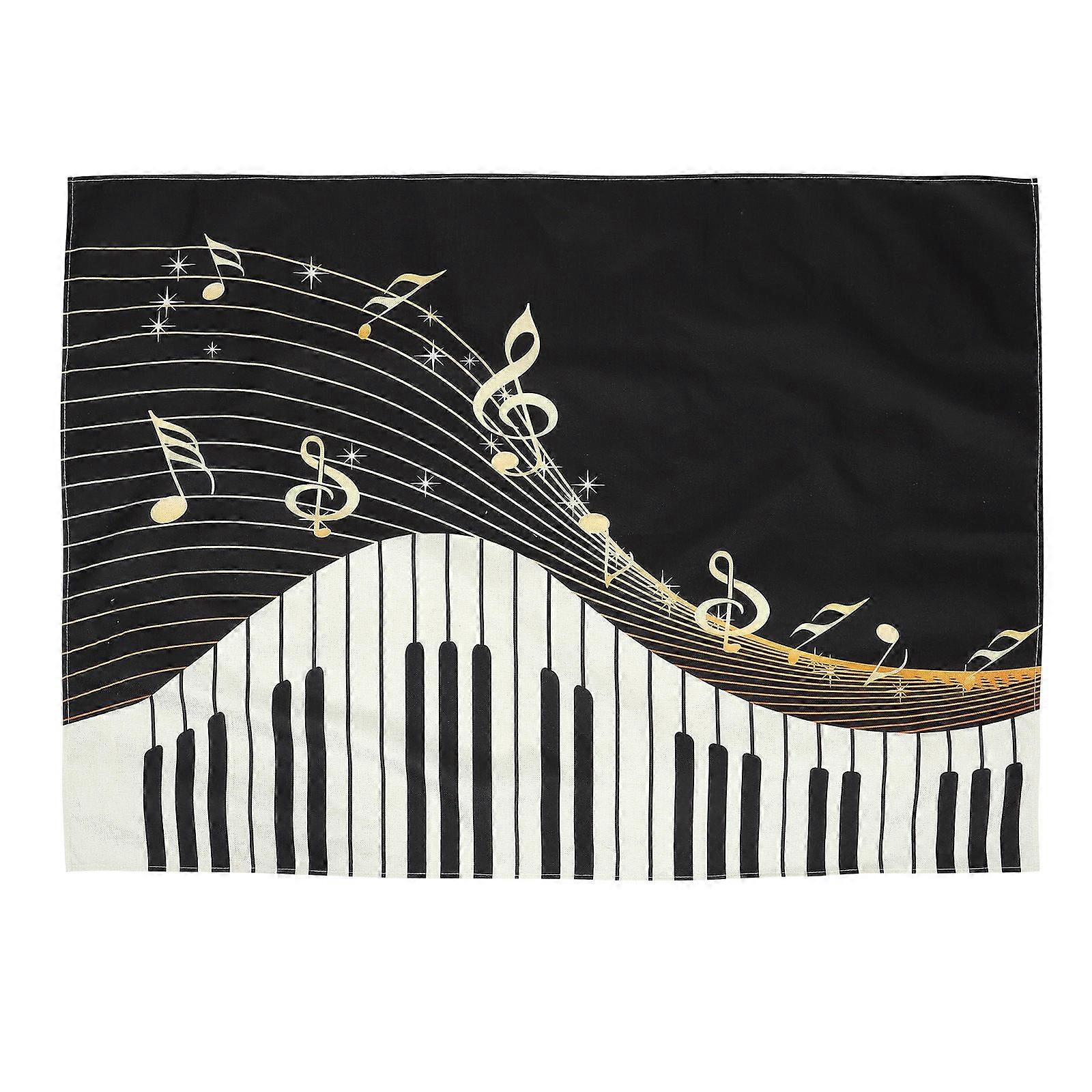 Piano Keyboard Tablecloth Musical Note Table Cover Washable Table Cloth for Home