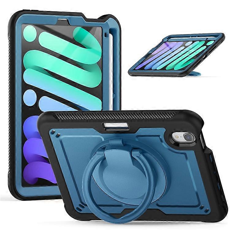 Compatible For iPad mini (2024) / (2021) Case Rotating Kickstand PC + TPU Shockproof Tablet Cover