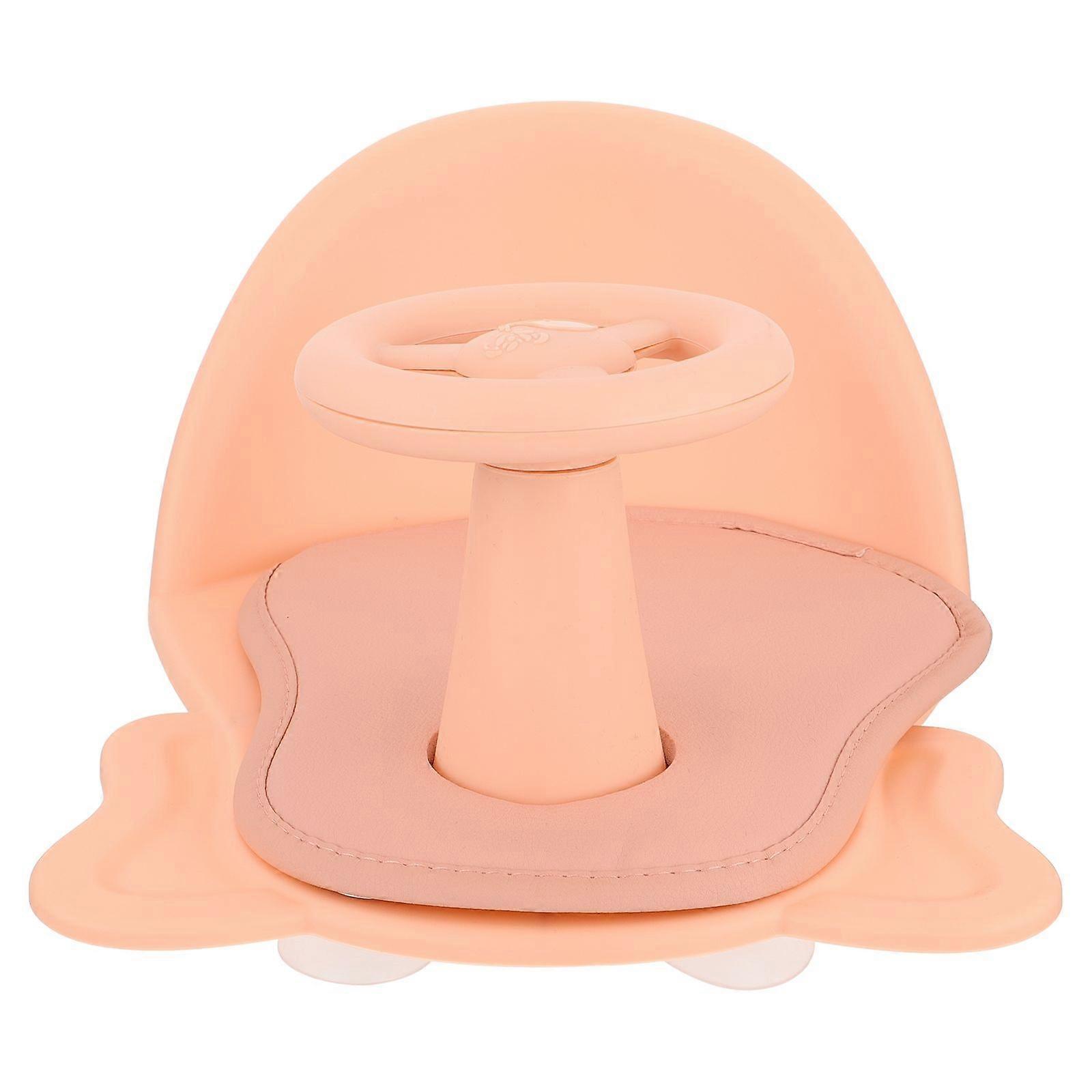 Pink Baby Bath Chair with Suction Cups for Secure Support in Standard Bathtubs at Home